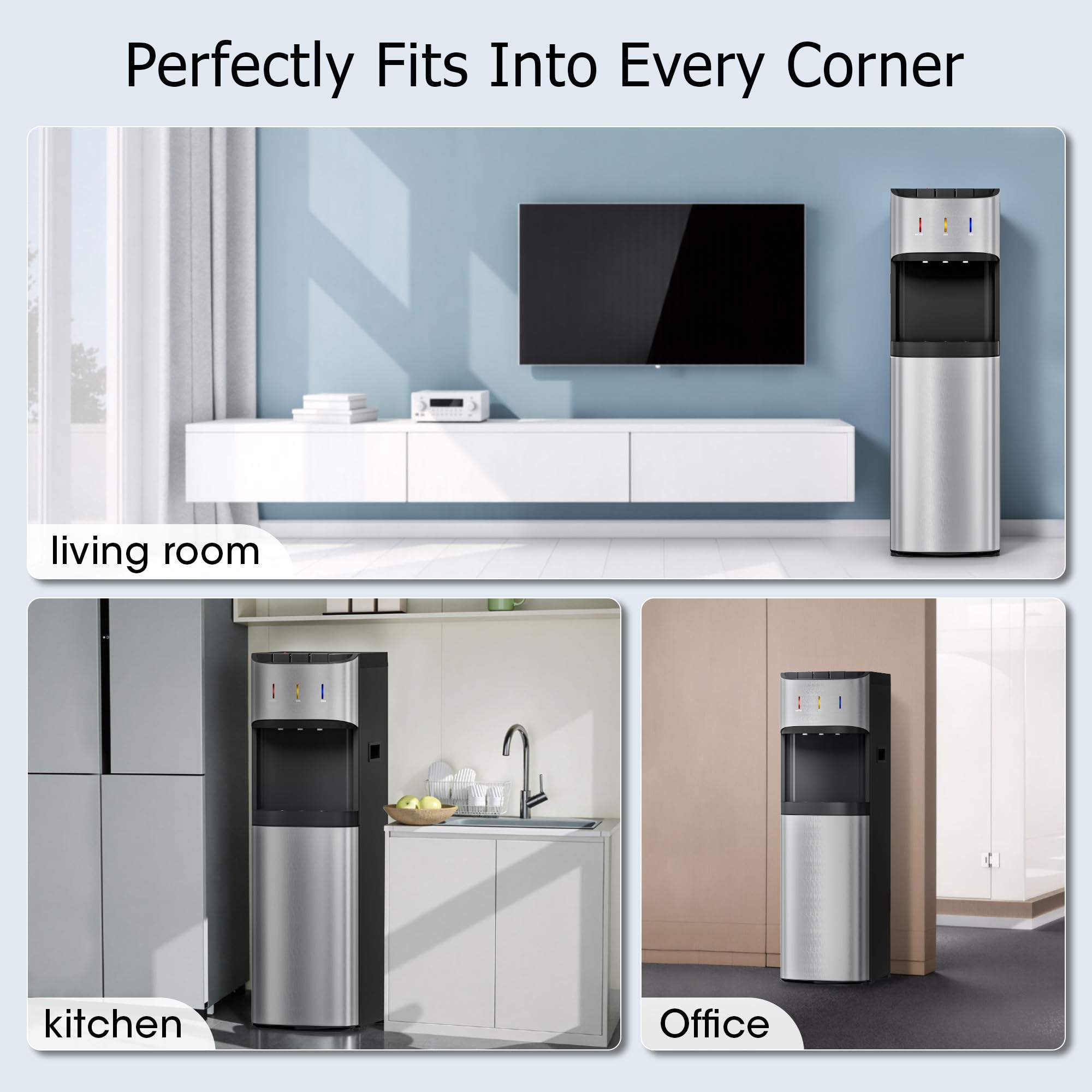 TEHANLD Bottom Loading Water Cooler Dispenser – 3/5 Gallon