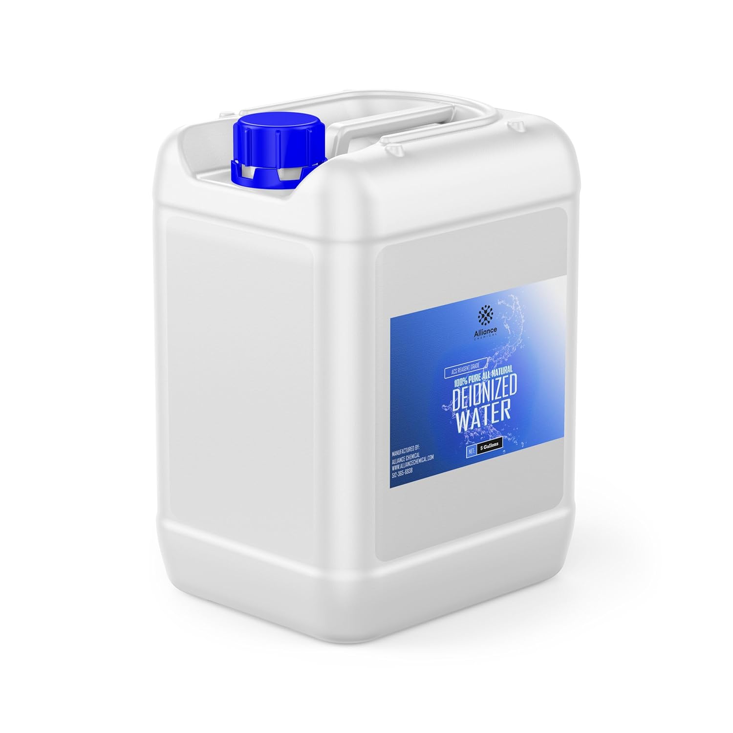 Alliance Chemical Deionized Water - 5 Gallon Pail - High-Purity Battery Fluid for Laboratory, Industrial, and Scientific Use