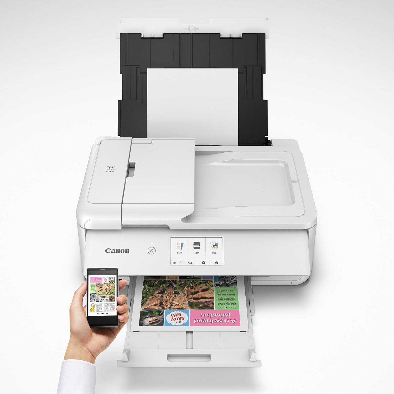 Canon TS9521C All-In-One Wireless Crafting Photo Printer, 12X12 Printing, White, Amazon Dash Replenishment Ready