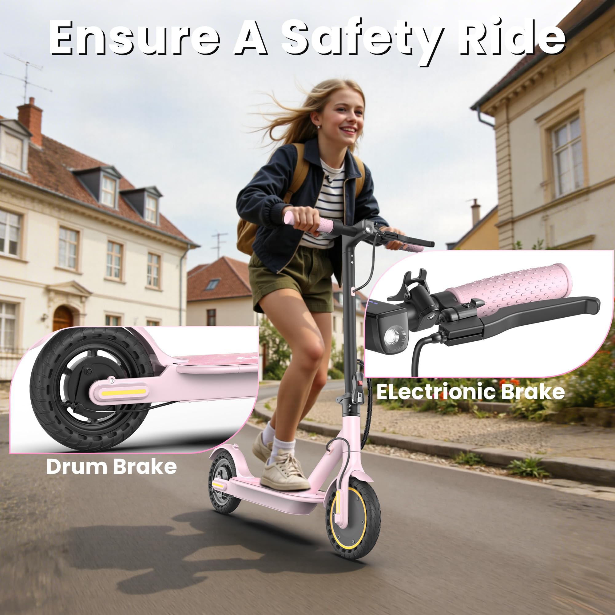 WERHY Foldable Kids Electric Scooter - 350W, 19 MPH Speed