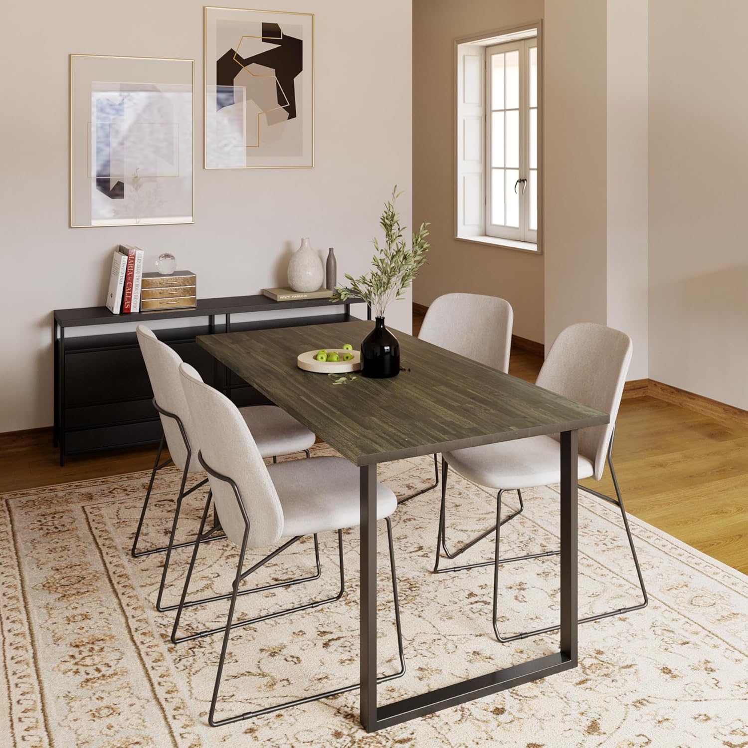 Howizz 60 x 25 in. Solid Wood Table Top, Mocha Stained Acacia Desktop for Standing Desk/Office Tabletop/Countertop, 1in. Thick