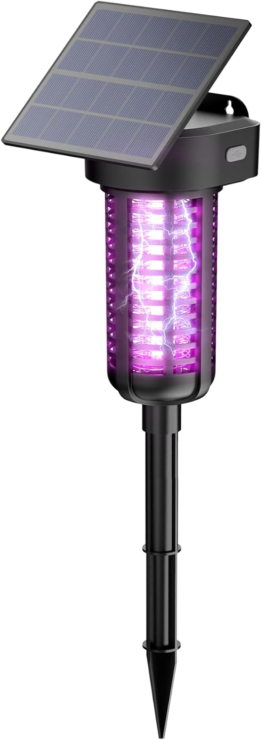 Solar Bug Zapper Outdoor Mosquito Trap Killer Mosquito Killer LampCordless & Rechargeable Fly Zapper Mosquito Catcher Lamp Decor Light for Patio Garden