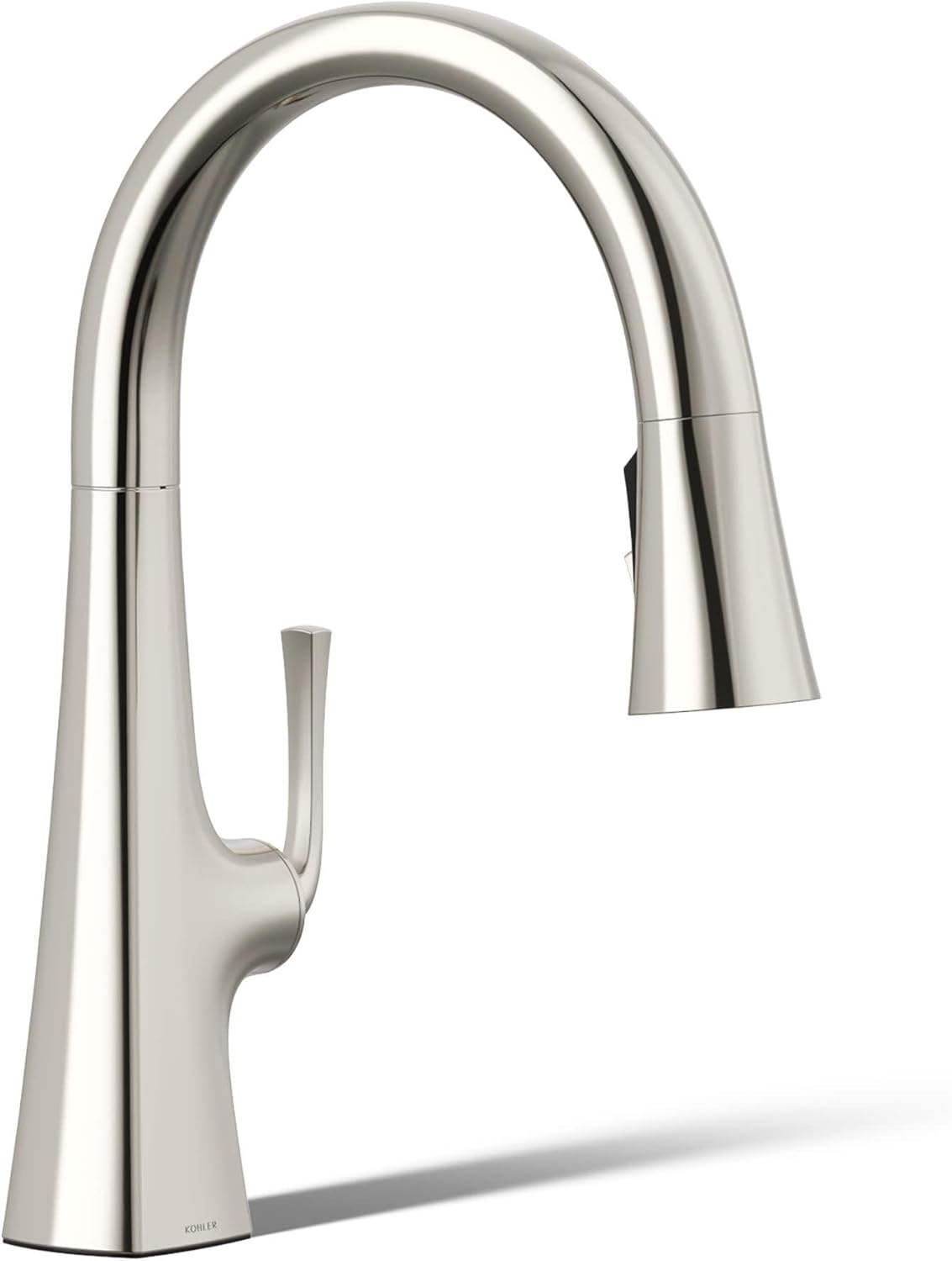 Kohler K-22063-SN Graze 1.5 GPM Pull Down Kitchen Sink Faucet with Three Function Spray, Vibrant Polished Nickel