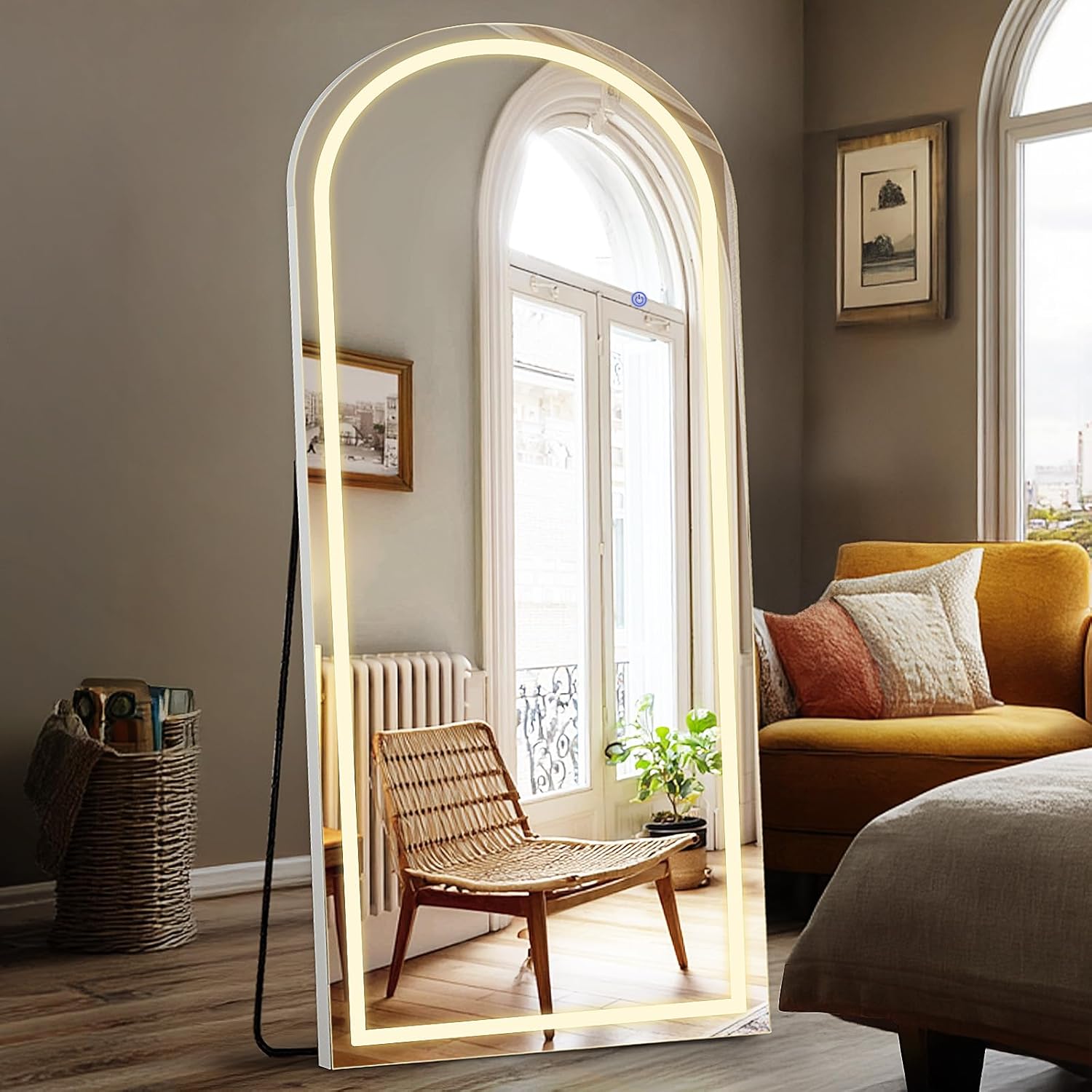 DUMOS Arched Full Length Mirror with Light- 26