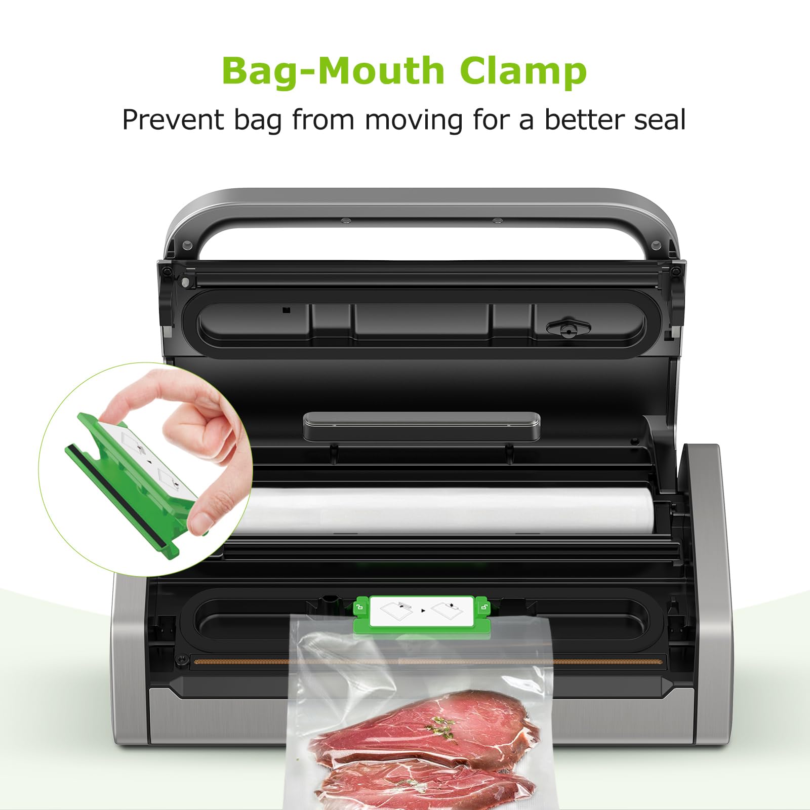 BONSENKITCHEN Vacuum Sealer Machine with Built-in Cutter & Bags