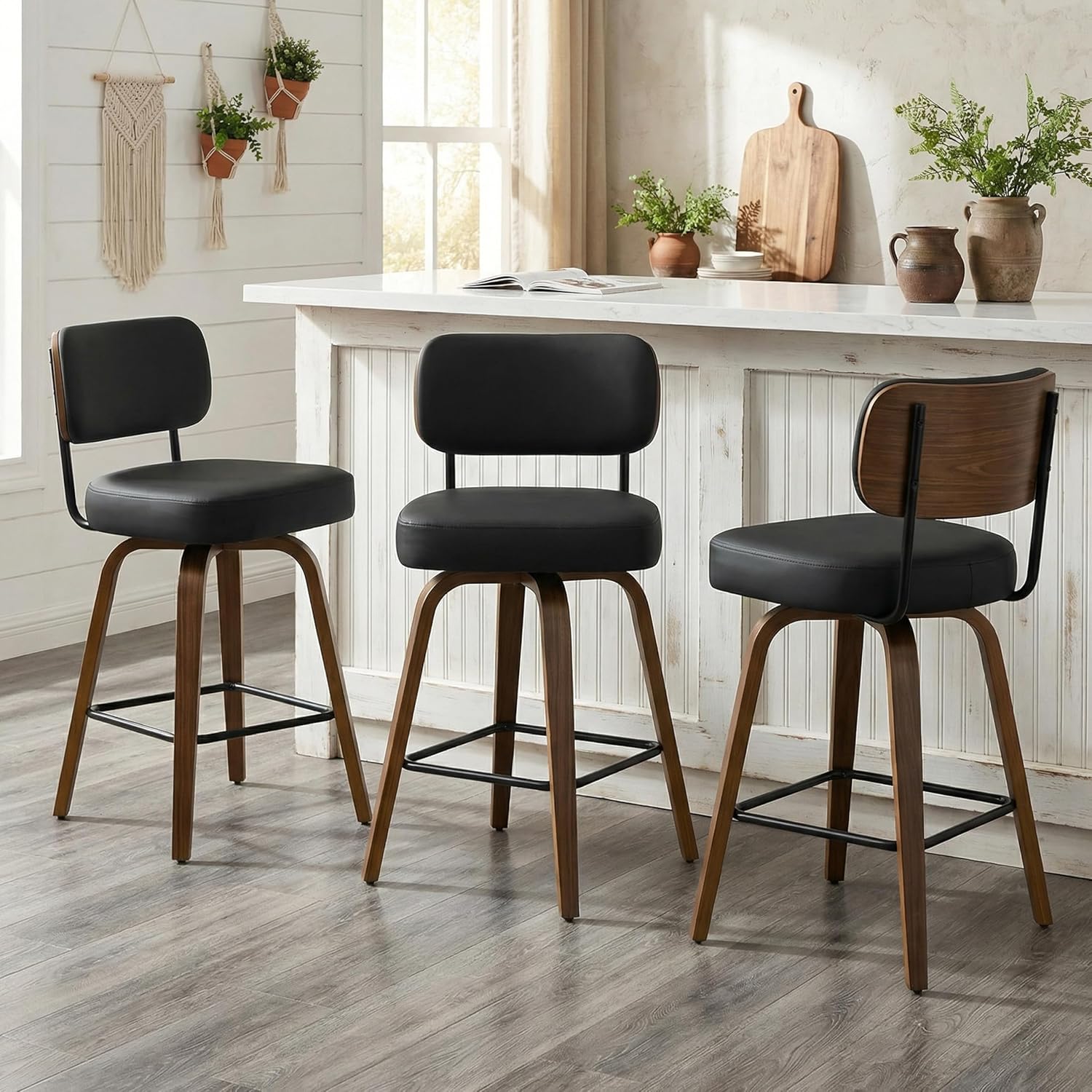 Swivel Bar Stools Set of 3, 26