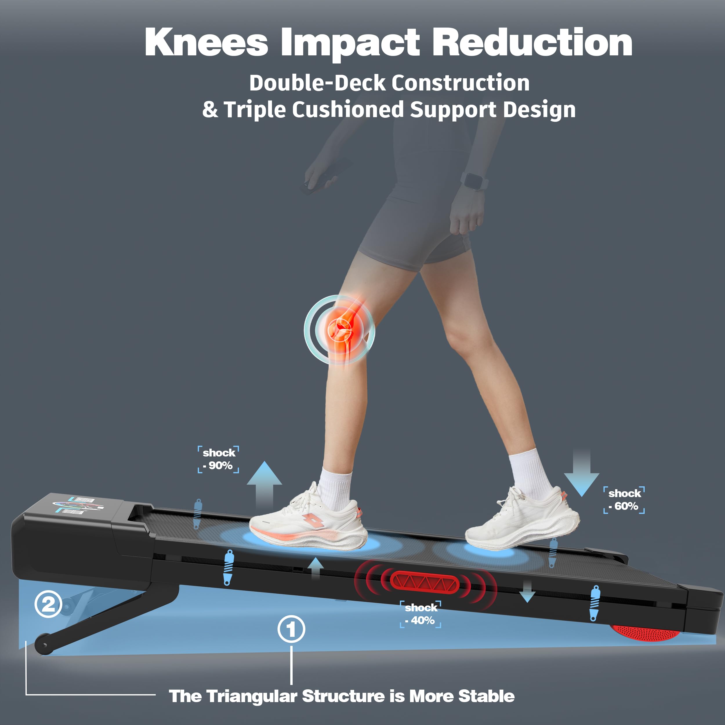 TRAILVIBER Walking Pad Treadmill with Auto Incline & Bluetooth