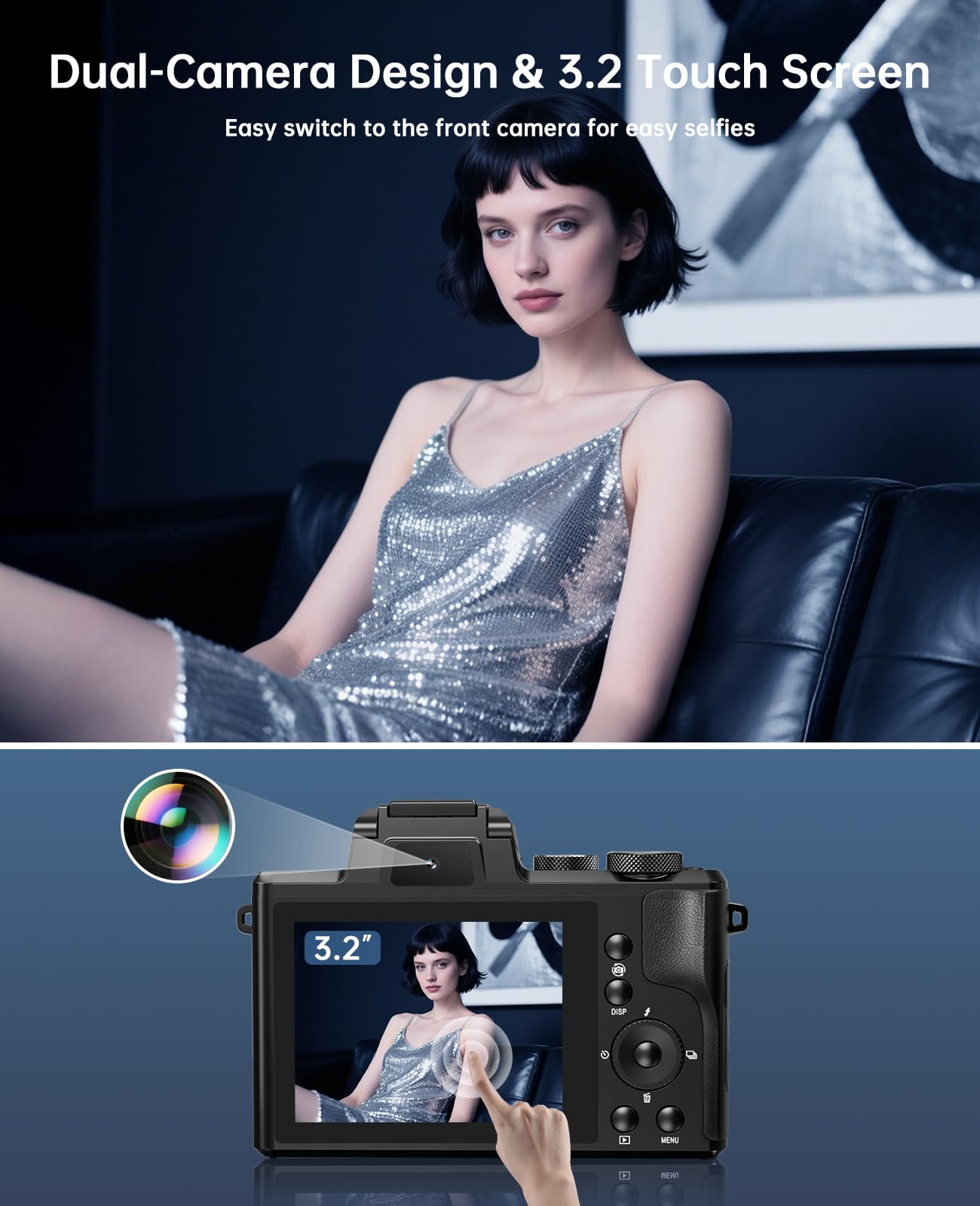 XNSIAKXA 8K Professional Digital Camera with 16X Zoom & WiFi