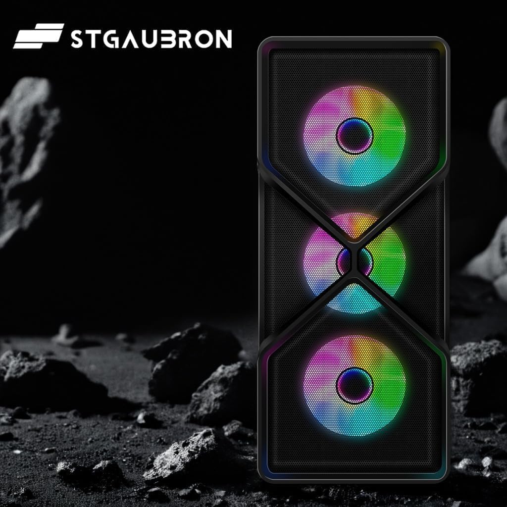 STGAubron Gaming PC Computer Desktop, Intel Core i5-9400F up to 4.1G, GeForce RTX 2060 6G, 16GB DDR4, 1TB SSD, WiFi 6, BT 5.2, RGB Fan x4, Windows 11 Home