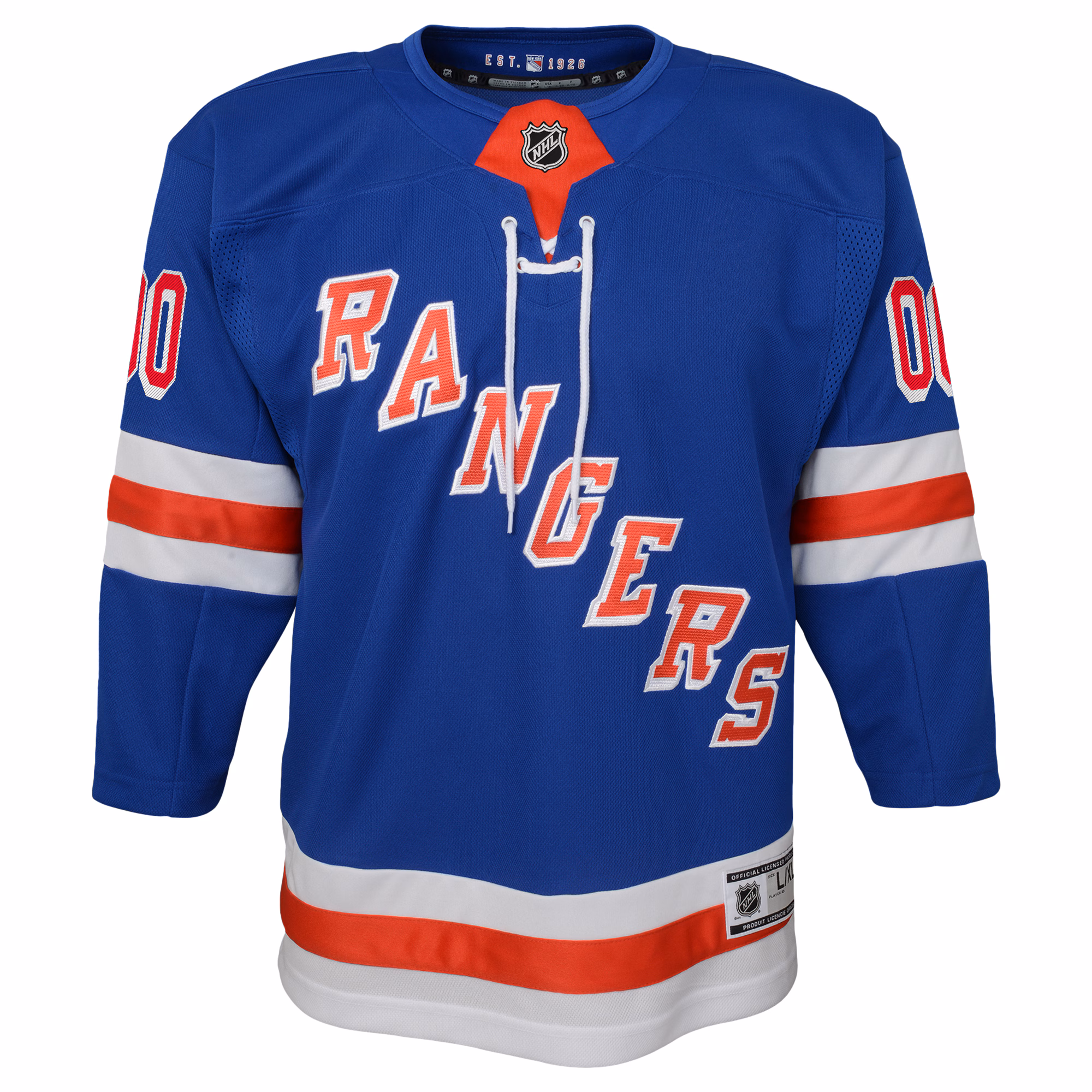 New York Rangers Youth Home Premier Custom Jersey - Blue
