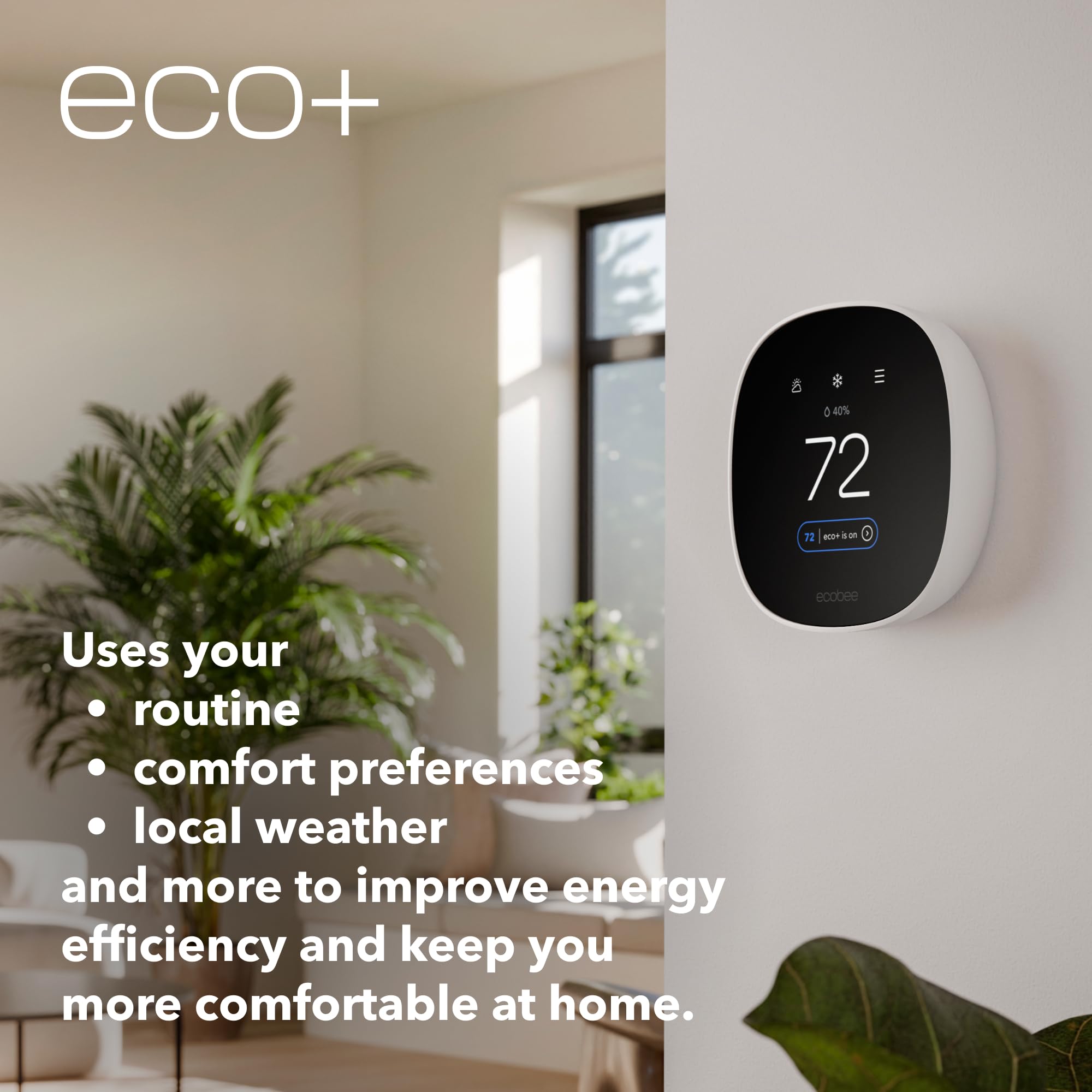 ECOBEE Smart Thermostat Essential - Wi-Fi, Energy Star Certified