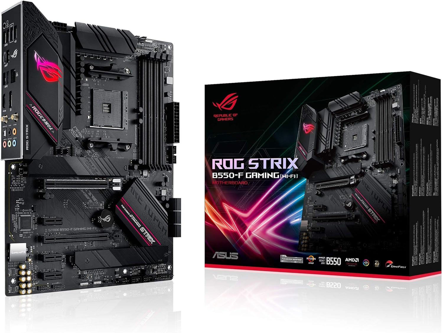 ASUS ROG Strix B550-F Gaming (WiFi 6) AMD AM4 Zen 3 Ryzen 5000 & 3rd Gen Ryzen ATX Gaming Motherboard (PCIe 4.0, 2.5Gb LAN, BIOS Flashback, HDMI 2.1, Addressable Gen 2 RGB Header and Aura Sync)