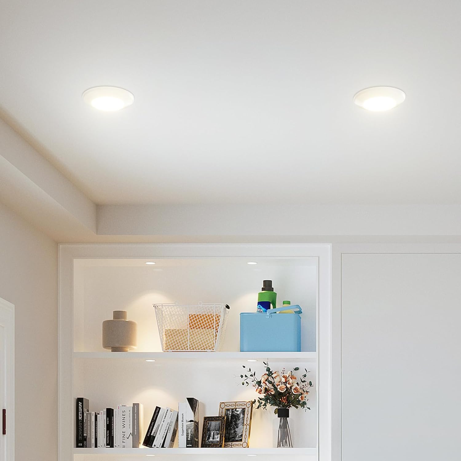 Amico 24 Pack 5/6 Inch LED Disk Lights, Dimmable Flush Mount Ceiling Disc Lights, 2700K/3000K/4000K/5000K/6000K Selectable, 12W Eqv 110W, 1050LM, Low Profile Surface Mount Ceiling Light, ETL&FCC