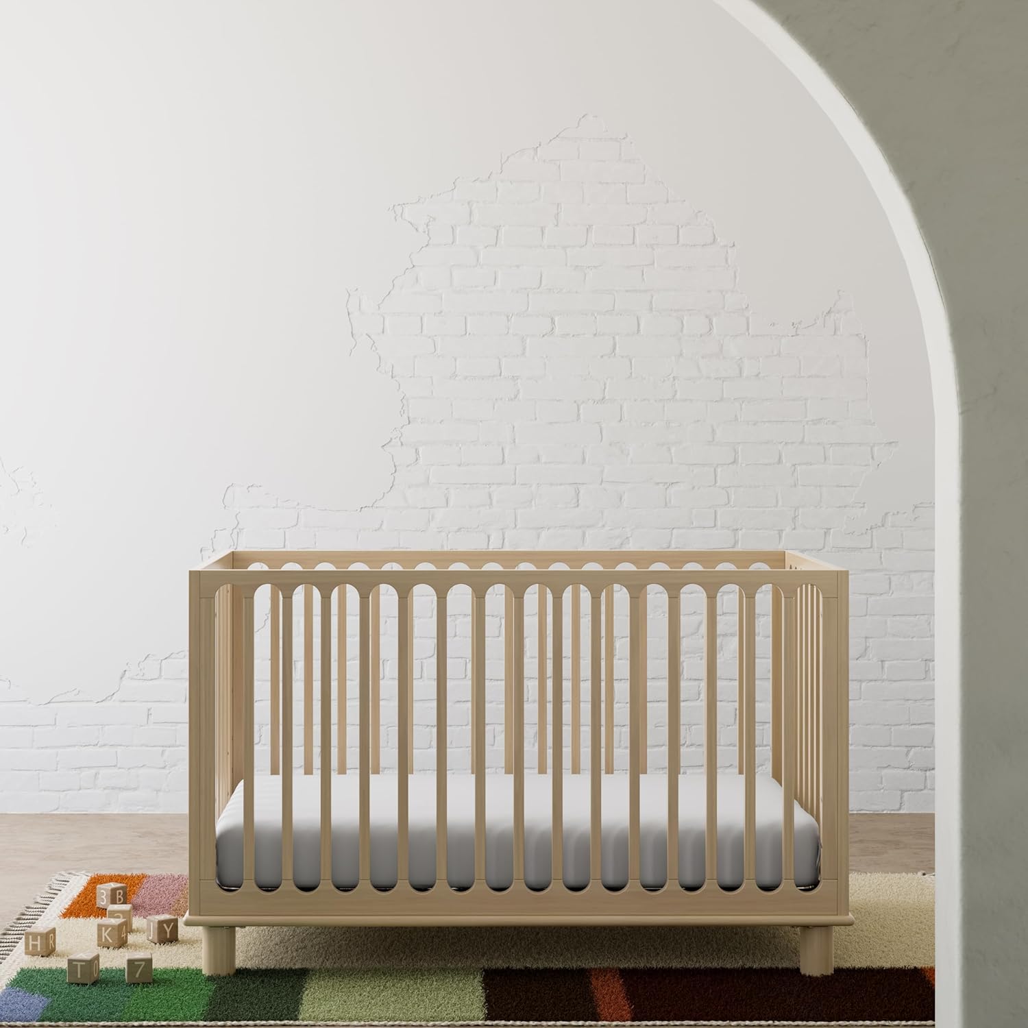 Storkcraft Sicily 3-in-1 Convertible Crib with Toddler Rail Included – GREENGUARD Gold Certified, 100% Solid Wood, Converts to Toddler Bed, Fits Standard Baby Crib Mattress (Driftwood)