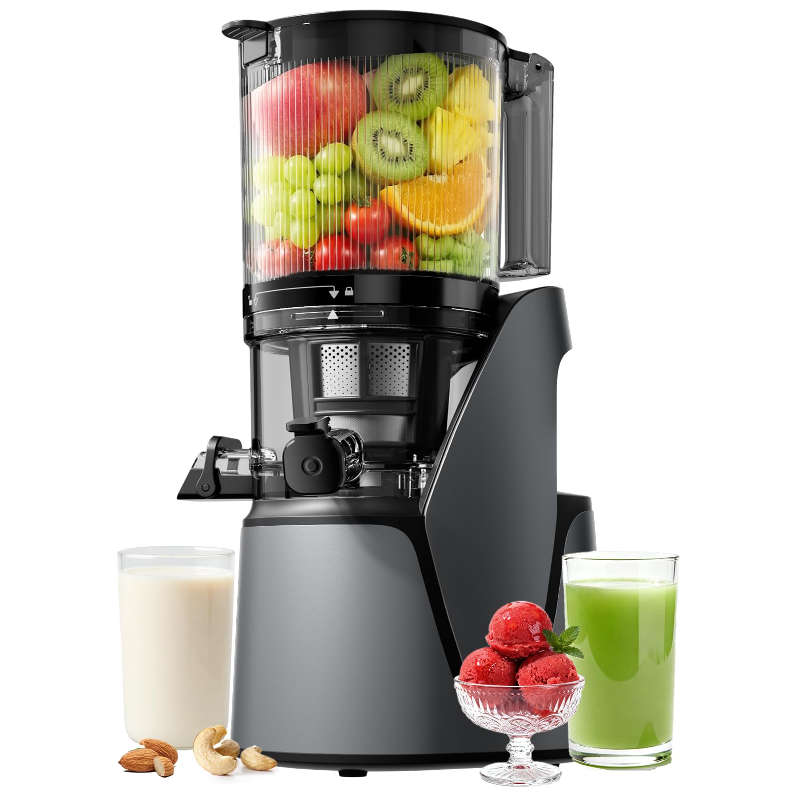EANORUUS 3-in-1 Cold Press Juicer with Large 100oz Capacity
