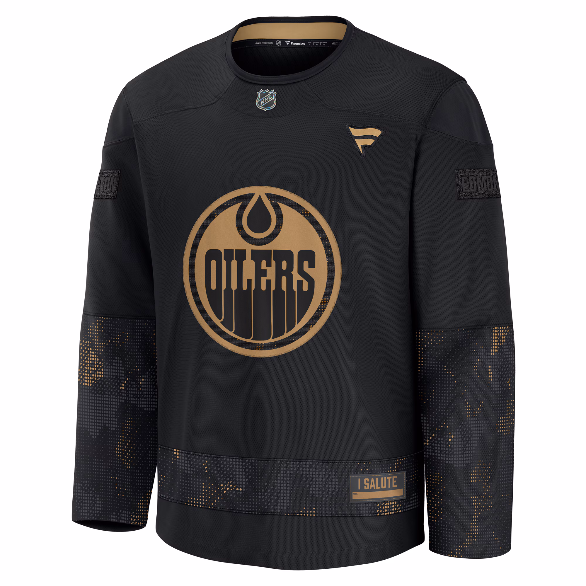 Edmonton Oilers Fanatics 2024 Military Appreciation Practice Jersey - Black