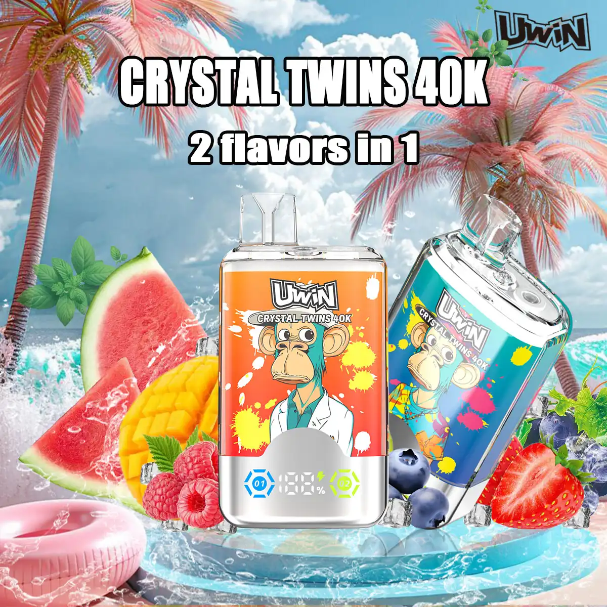 Uwin Twins Crystal 40K 2 In 1 Puffs 40000 Disposable Vape