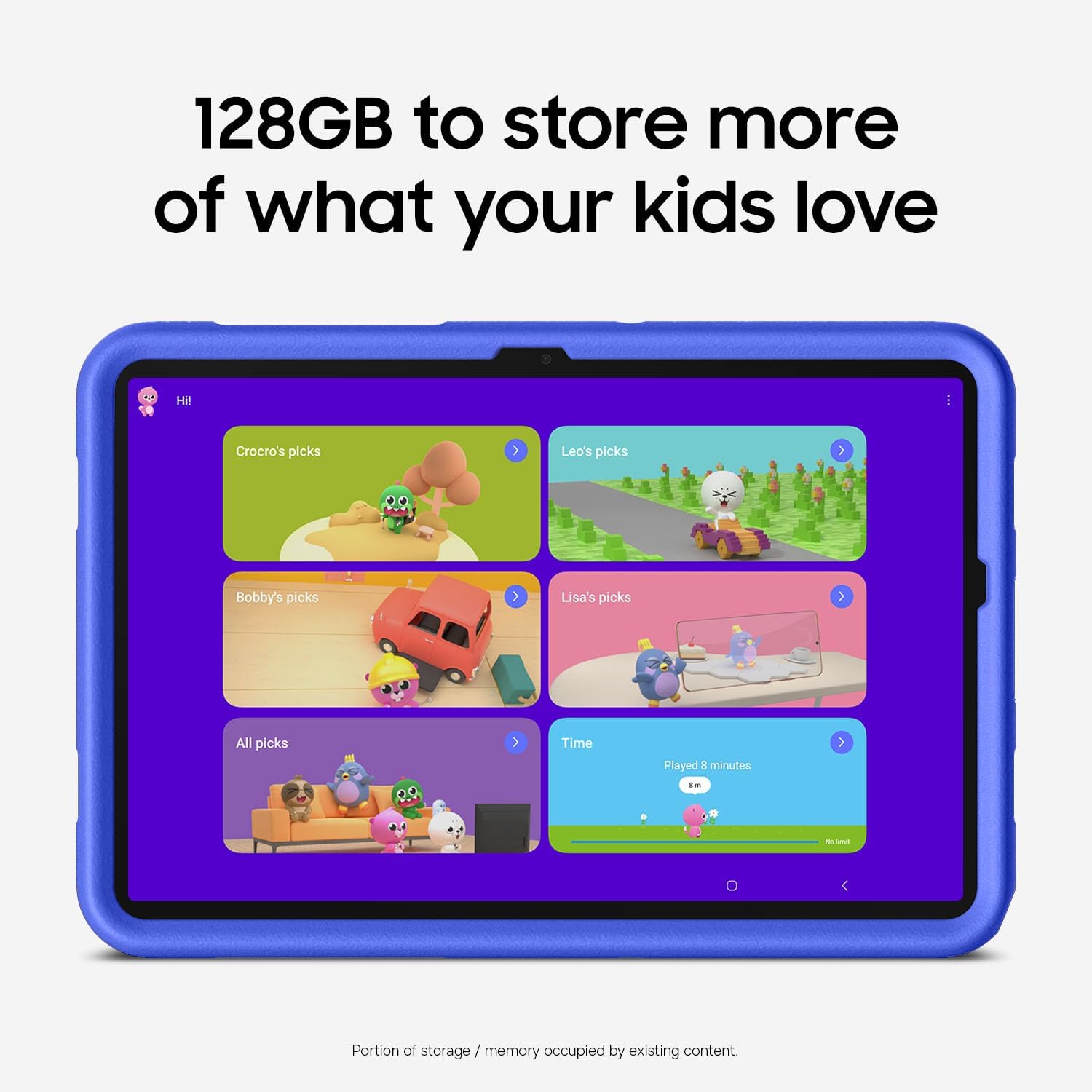 Samsung Galaxy Tab A11+ Kids Edition, Amazon Exclusive, 128 GB Android Tablet, Large Display, Durable, Slim, Light, Long Battery Life, US Version, Royal Blue