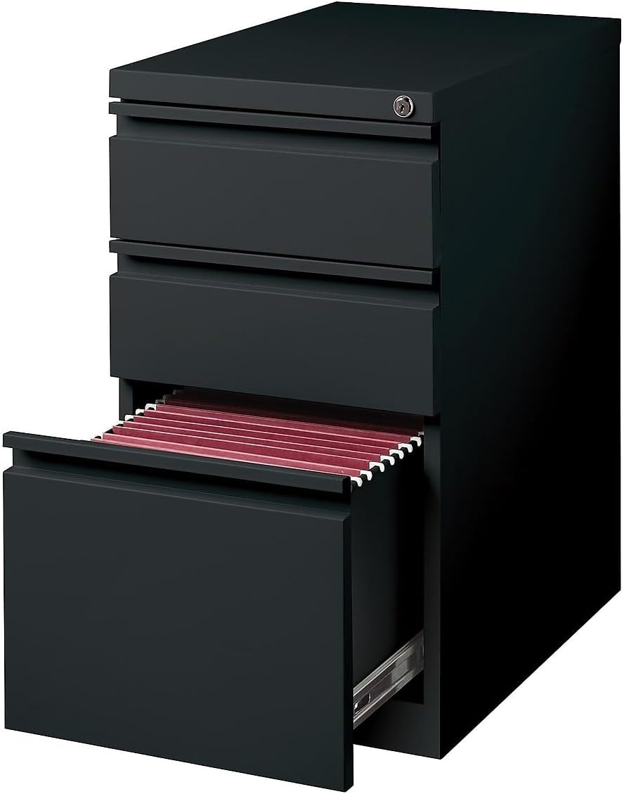 STAPLES 3-Drawer Vertical File Cabinet, Letter Size Documents, Lockable, 19.88