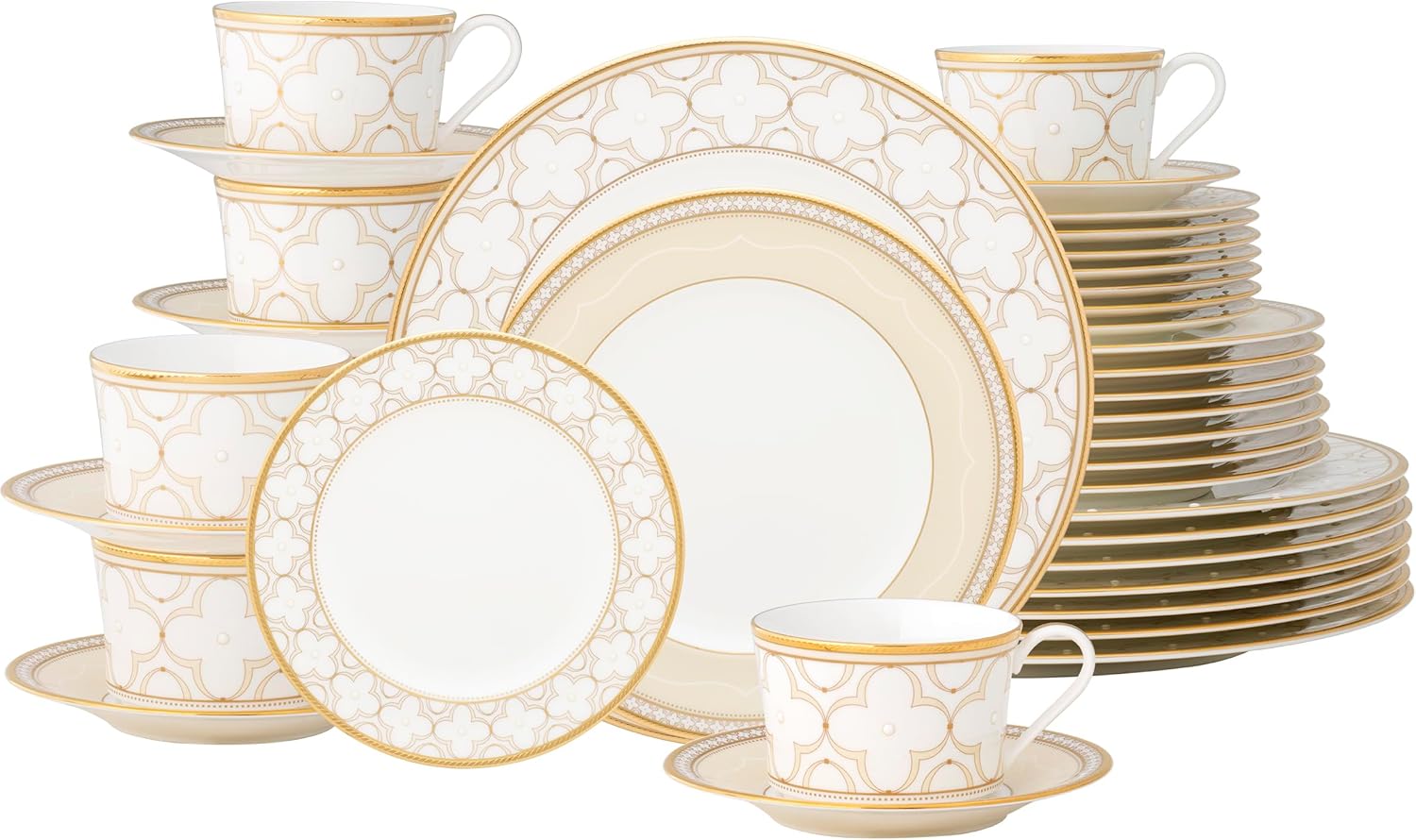Noritake Trefolio Gold 40-Piece Dinnerware Set, Service for 8