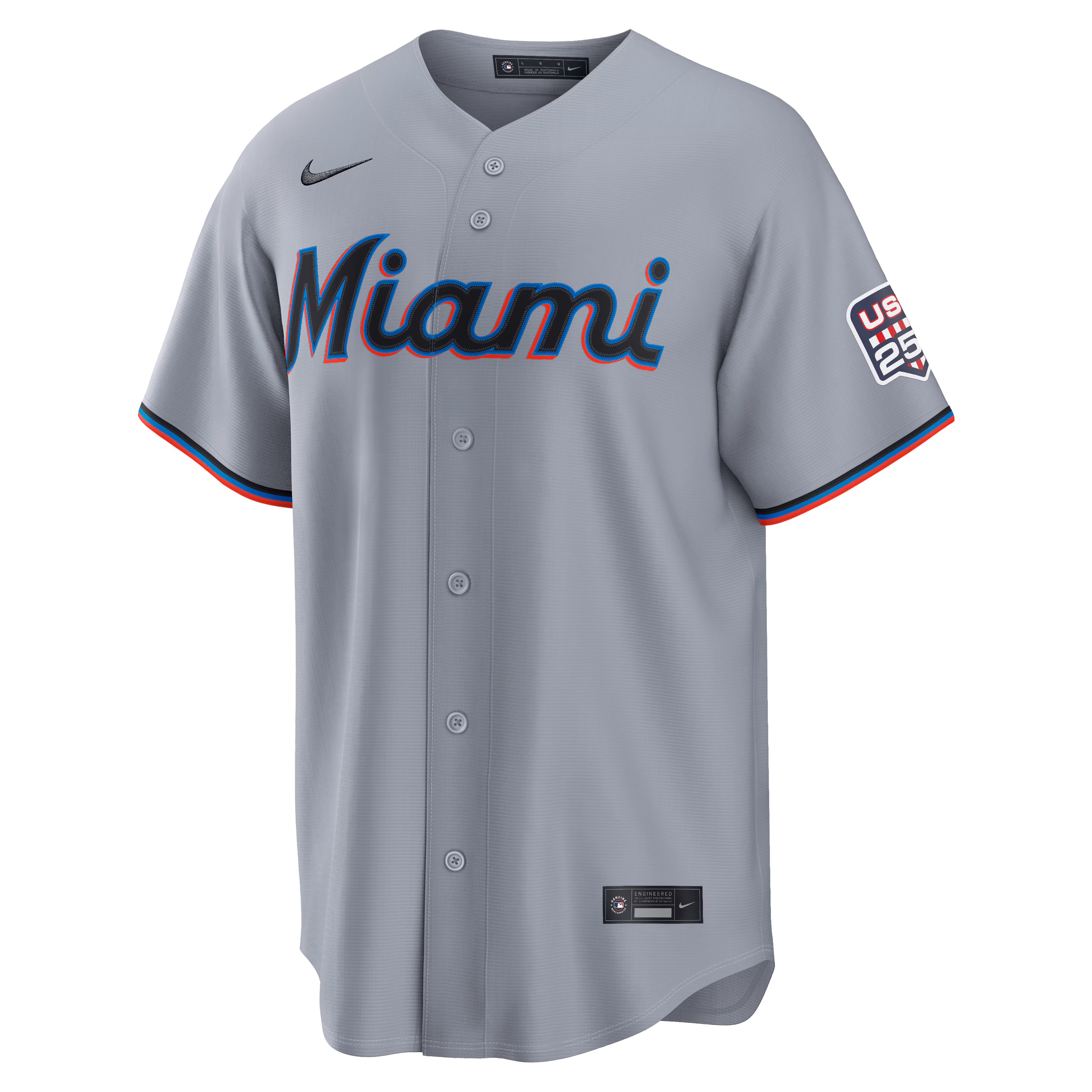Fourth of July Miami Marlins Kyle Stowers Nike Gray USA 250 Stadium Jersey