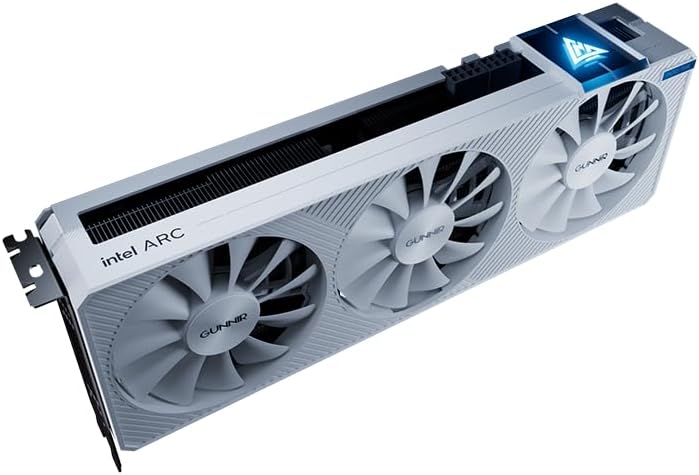 WEELIAO GUNNIR Intel Arc A770 Photon 16G OC White Graphics Card, 2400 Mhz Video Card,16GB 256-bit GDDR6,PCIE 4.0,1 HDMI,3 DP,3 Fans, TBP 285