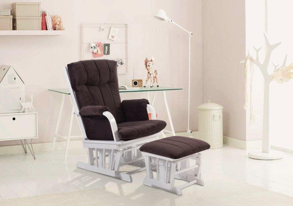 Artiva USA Home Deluxe Microfiber Cherry Wood Glider and Ottoman Set