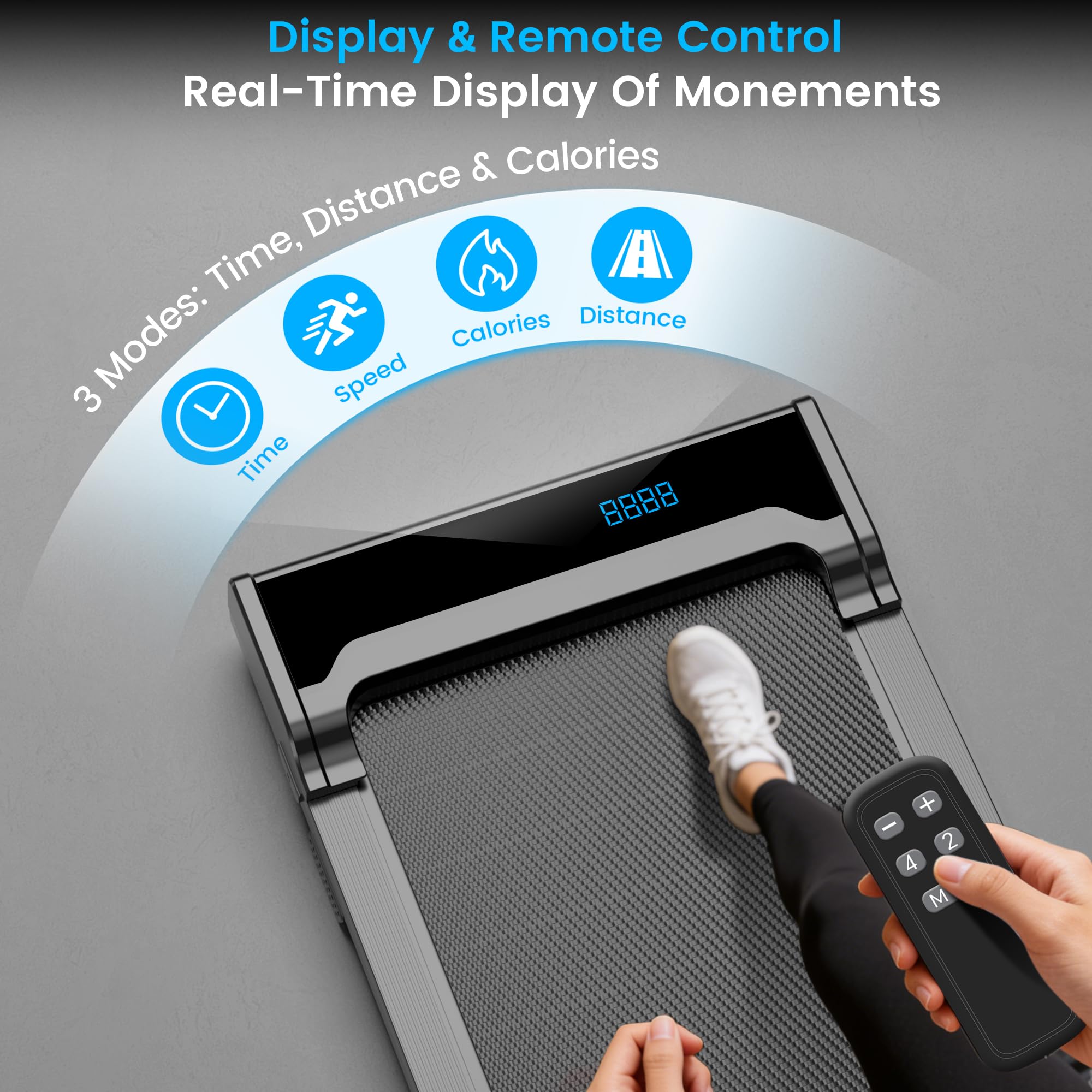 RYTHKORE Walking Pad Treadmill - Portable Under Desk Electric