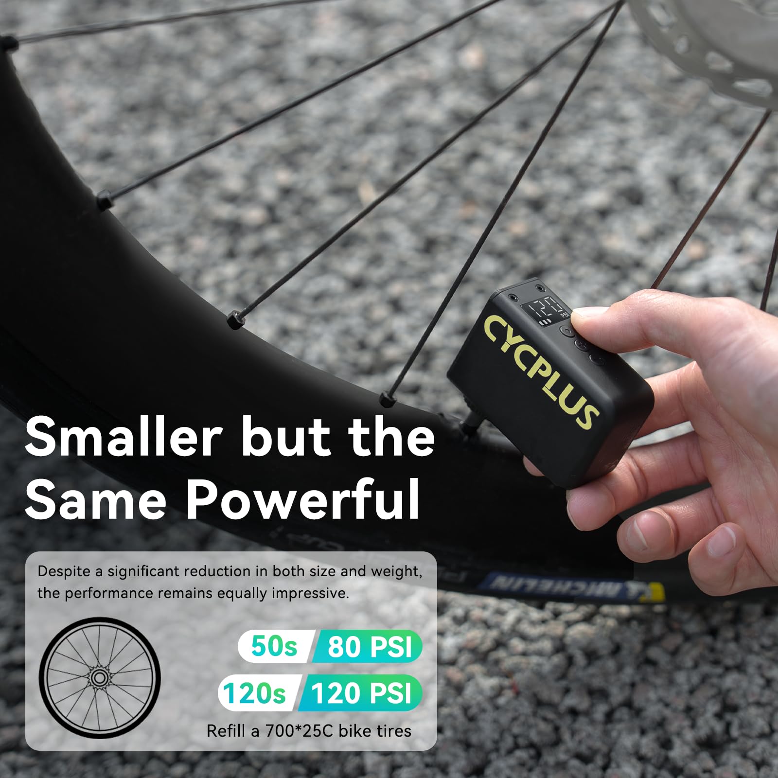 CYCPLUS AS2 Ultra Tiny Electric Bike Pump with Gauge