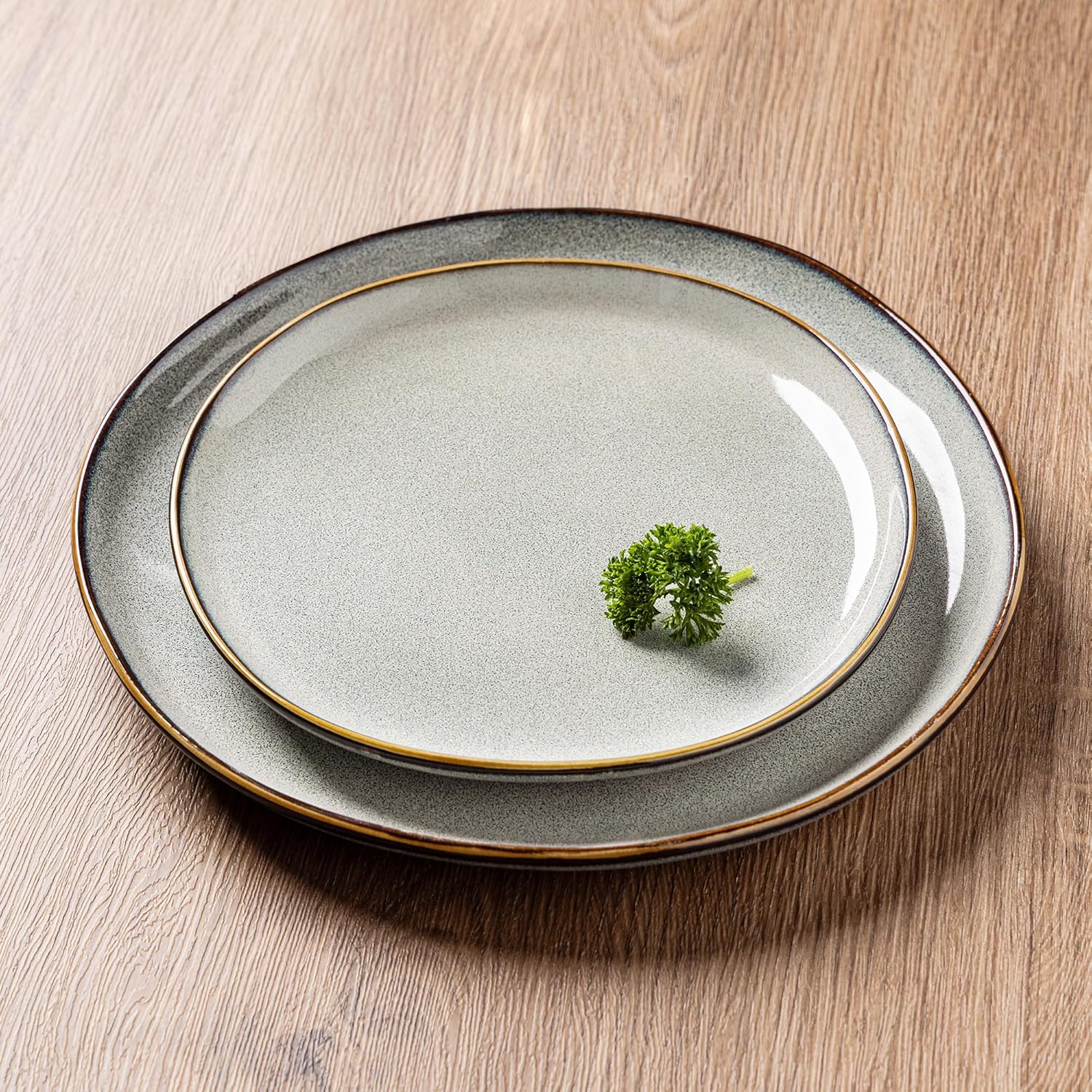 AmorArc Ceramic Dinnerware Sets,Handmade Reactive Glaze Stoneware Plates and Bowls Sets,Highly Scratch Resistant | Dishwasher & Microwave Safe Dishes Set,Service for 4 (12pc)