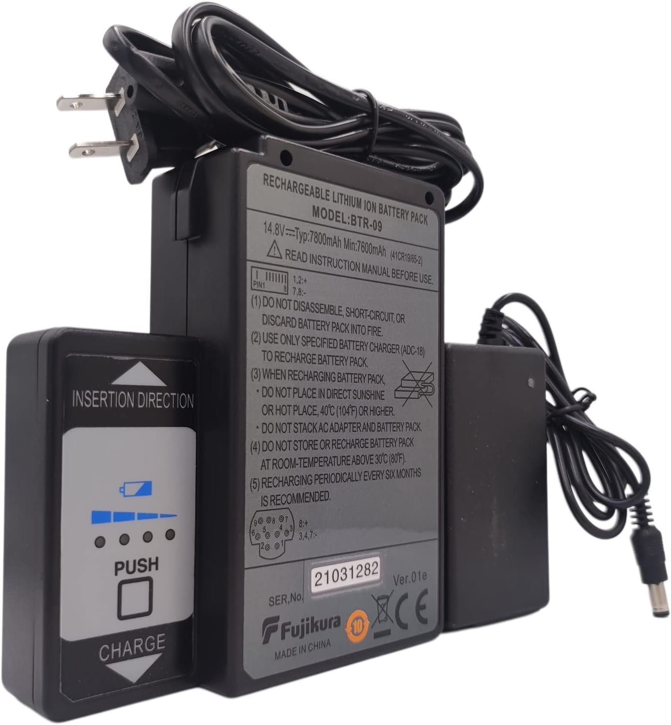 7800mAh 14.8V BTR-09 Battery with Charger Sets for Fujikura FSM-70S FSM-70S+ FSM-80S FSM-70R Fusion Splicer
