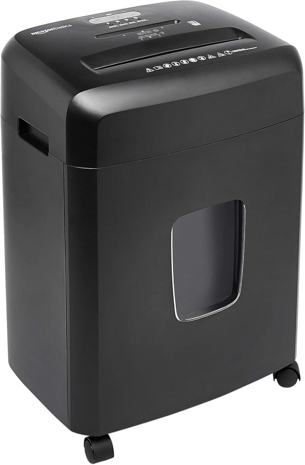Amazon Basics 15-Sheet Cross Cut Paper Shredder for Home and Office, CD/Credit Card Shredder with 6 Gallon Wastebasket, Black