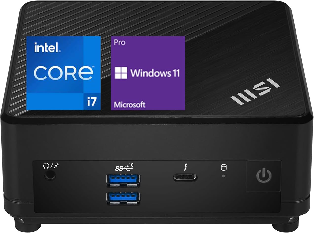 msi Cubi 5 Premium Compact Desktop, 12th Gen Intel i7-1255U Processor, 16GB RAM, 1TB SSD, Wi-Fi 6, Thunderbolt 4, HDMI, DP, Windows 11 Pro, Support 4K@60Hz Triple Display for Home/Office/Gaming