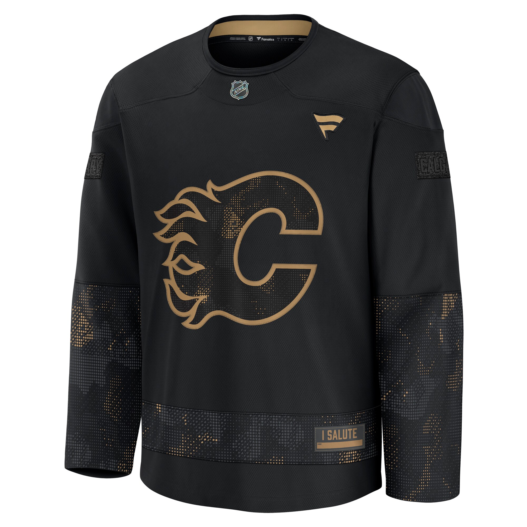 Calgary Flames Fanatics 2024 Military Appreciation Custom Practice Jersey - Black