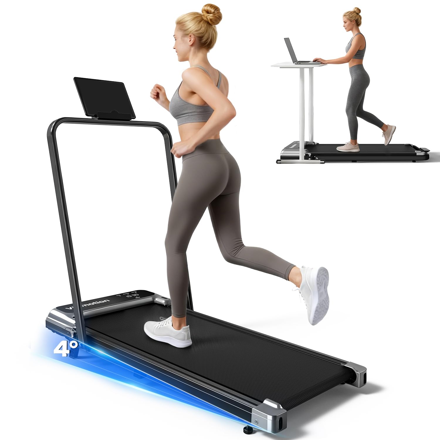 VIAMOTION Walking Pad Treadmill with Adjustable Incline