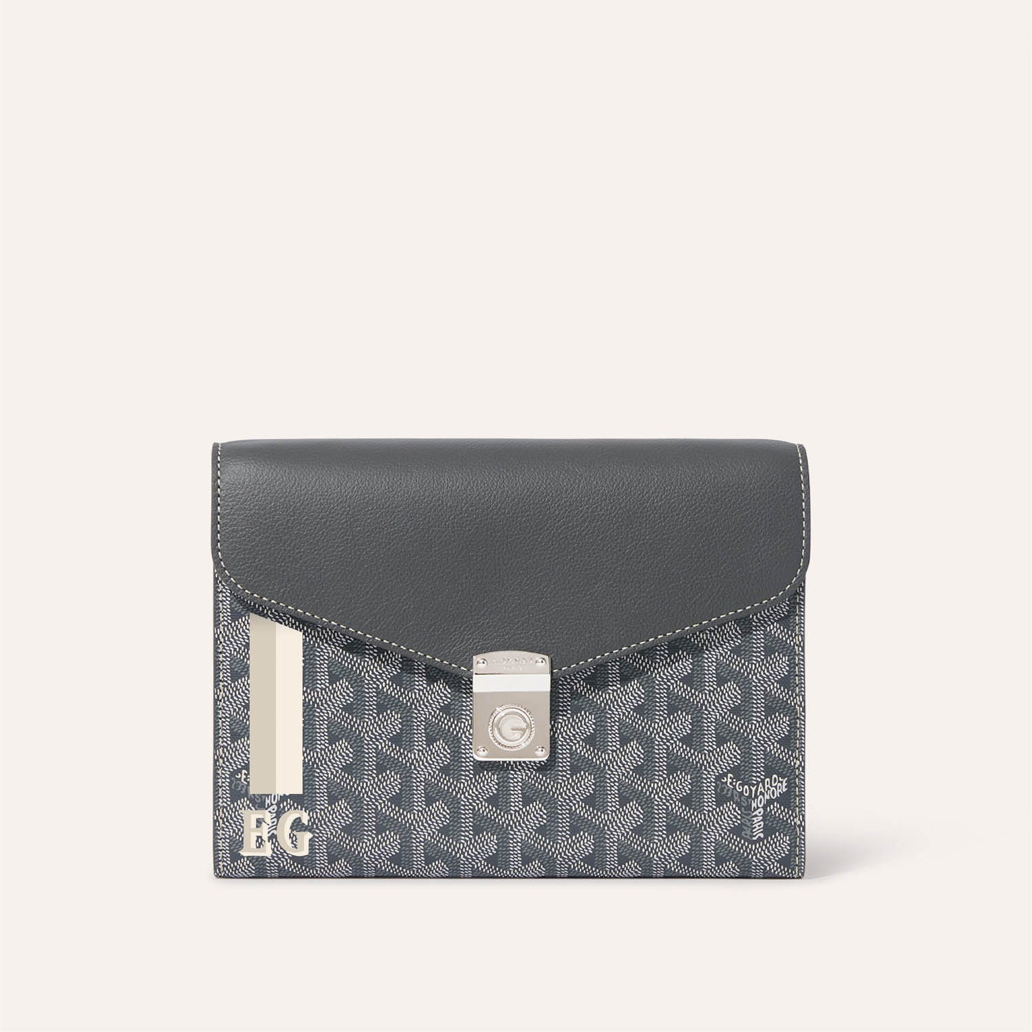 Chypre Wallet-Pouch Stripes and Initials