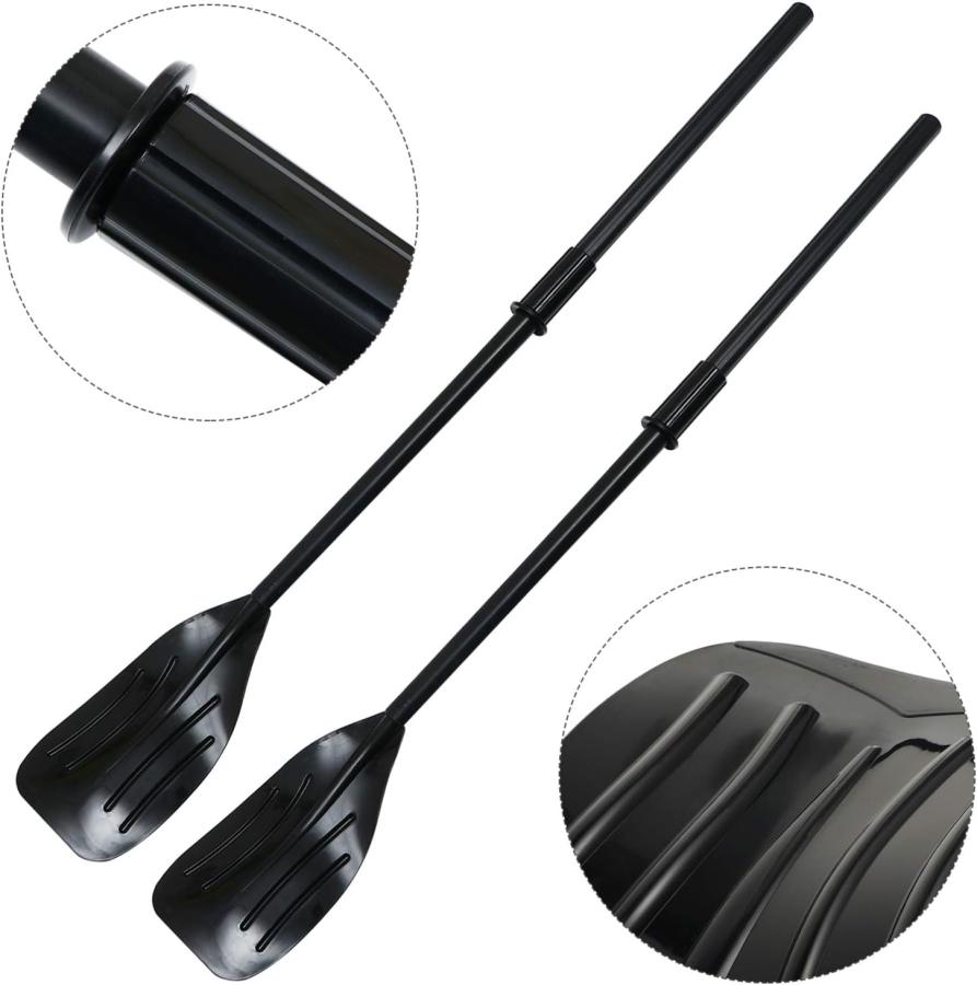 BESPORTBLE 1 Pair Kayak Paddle French Style Plastic Oars Detachable Shaft Kayaking Boating Oar with Paddle for Boat Kayak Jet Ski Paddle Boat Black