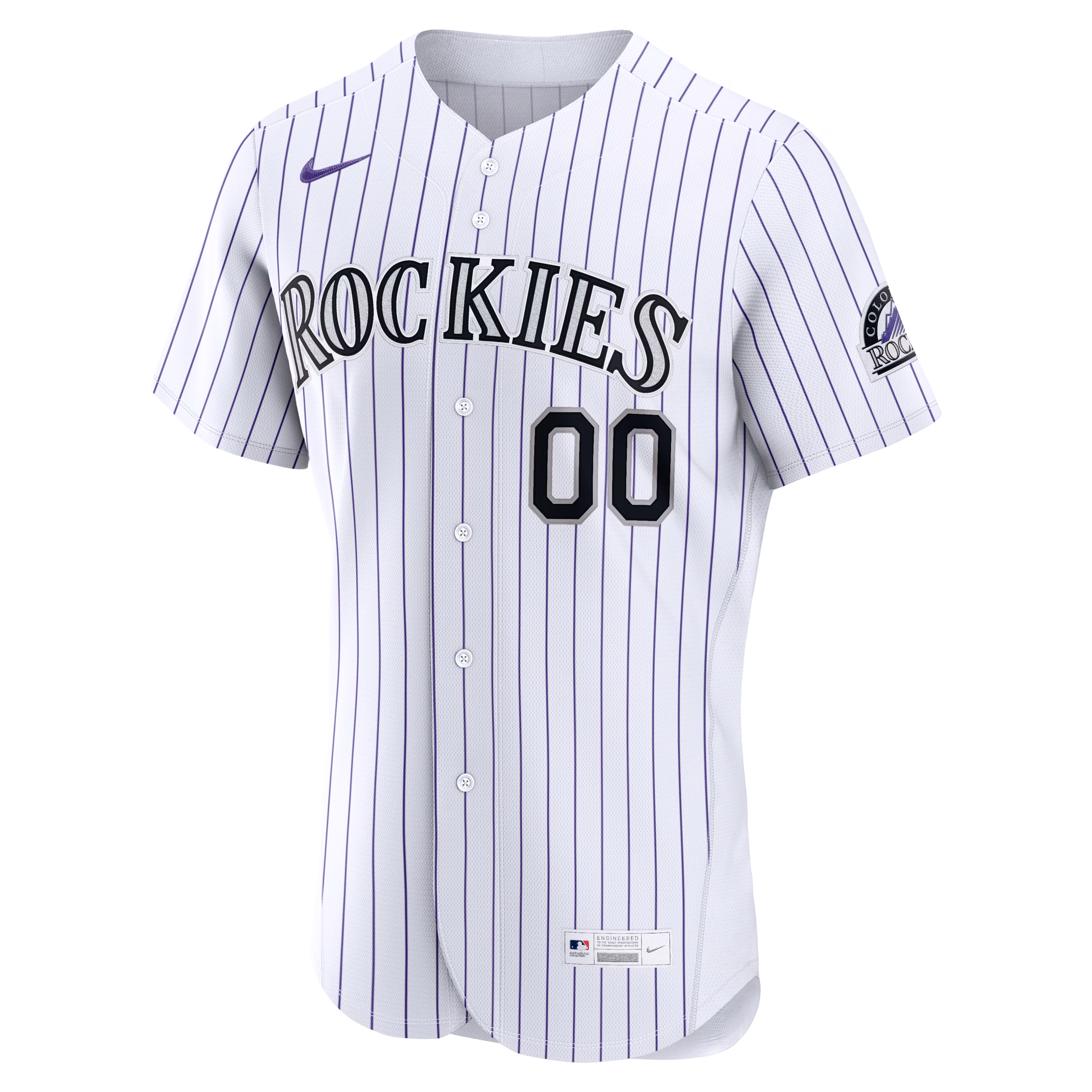 Colorado Rockies Nike Home Authentic Custom Jersey - White