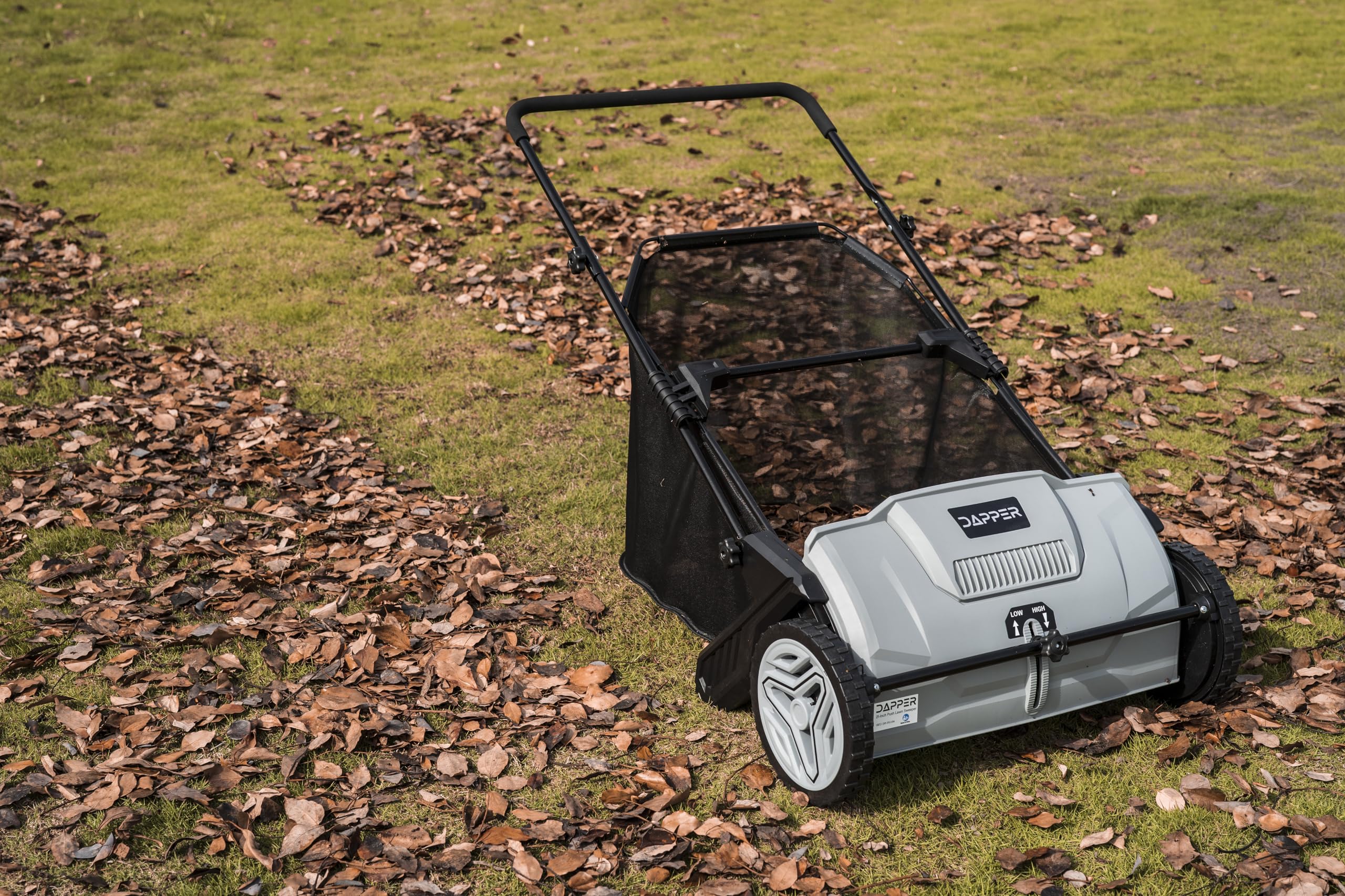 DAPPER SUPPLY 21-Inch Push Lawn Sweeper with 3.5 cu. ft. Hopper