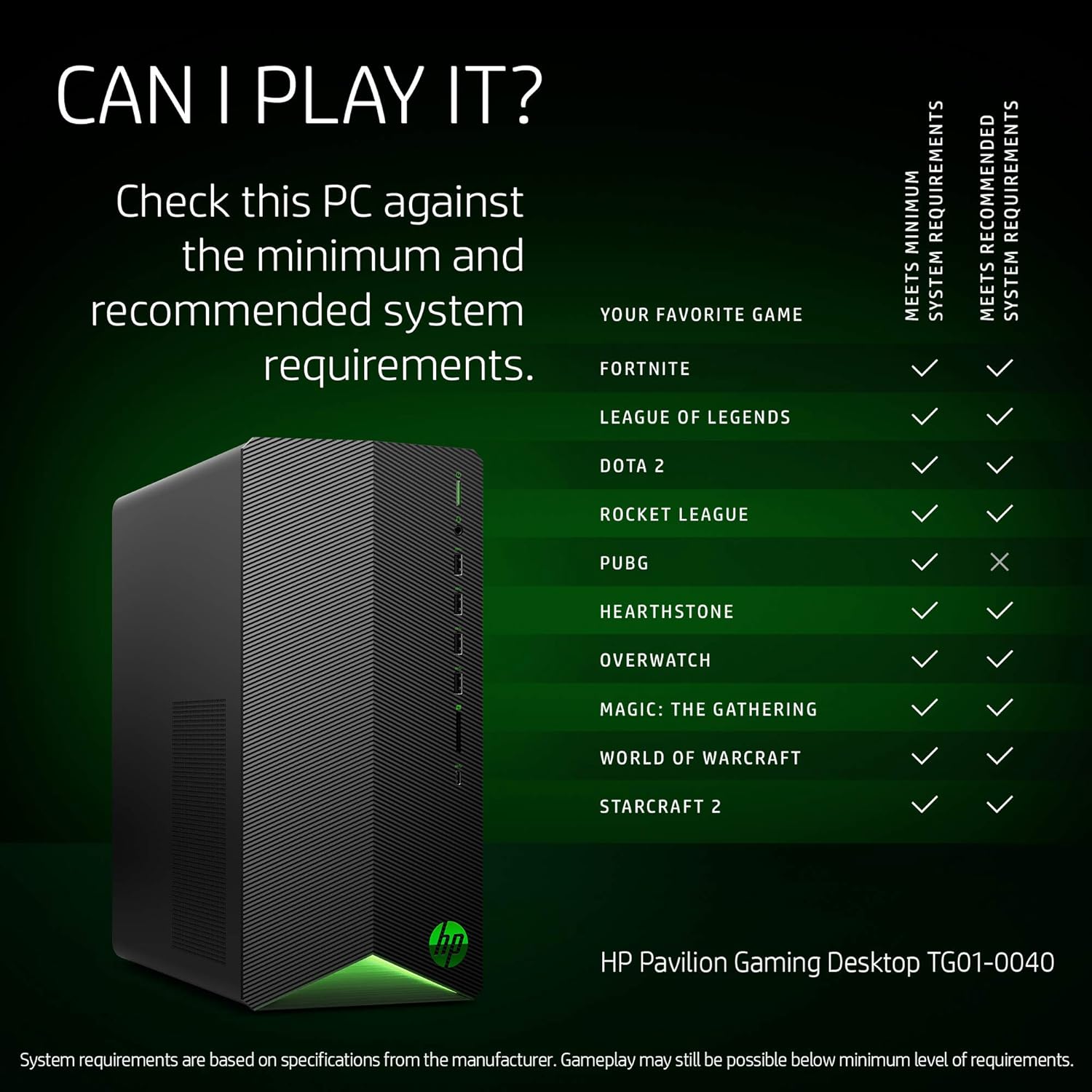 HP Pavilion Gaming Desktop Computer, AMD Ryzen 5 3500 Processor, AMD Radeon Rx 5500 4 GB, 8 GB RAM, 512 GB SSD, Windows 10 Home (TG01-0040, Black)
