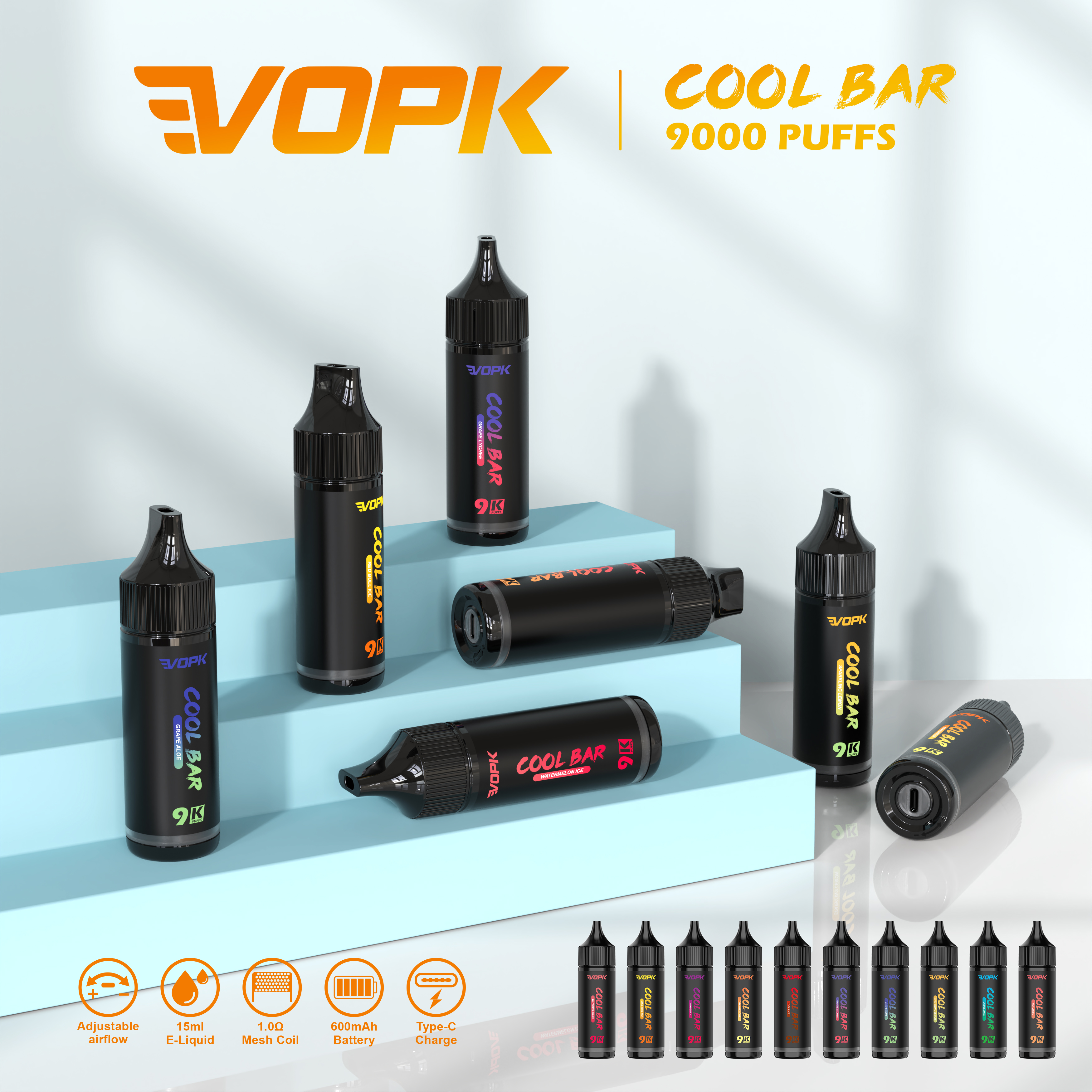 VOPK COOL BAR 9000 Puffs 9K Disposable E-cigarettes 9K Vape