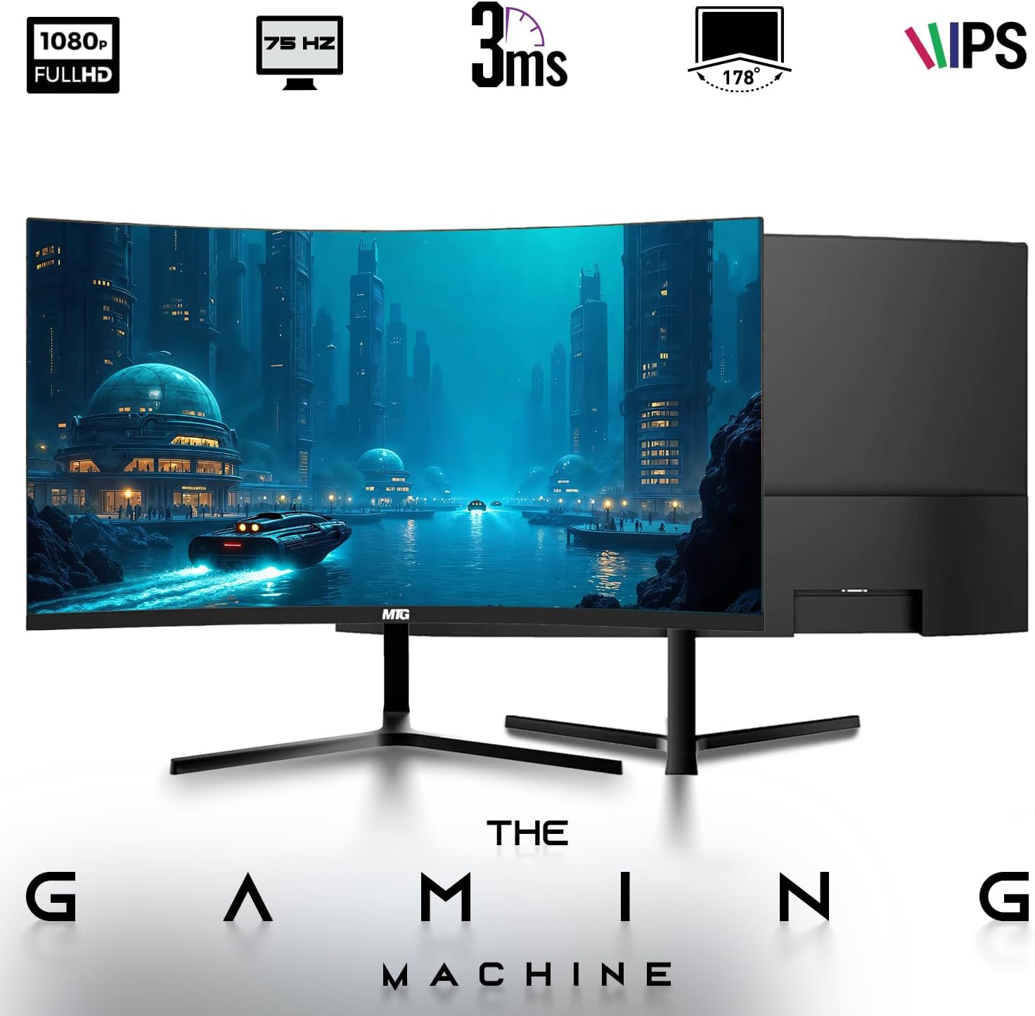 HP Full Light Gaming PC Desktop Computer – AMD Pro A10-9700,RX 550 Graphics,16GB RAM,512GB SSD,Dual 27 Inch Curved Monitor,RGB Keyboard with AI Copilot,Mouse,WiFi,RGB Headphone,Windows 11(Renewed)