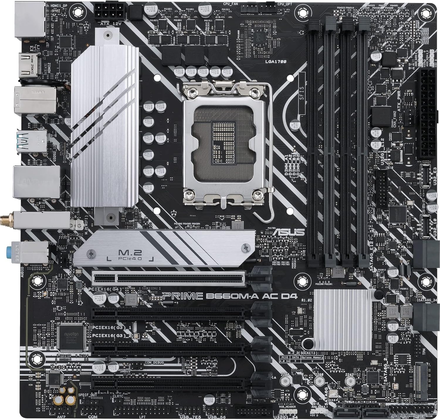 ASUS Prime B660M-A AC D4 LGA 1700(Intel 12th Gen) mATX Motherboard (PCIe 4.0,DDR4,2X M.2 PCIe 4.0 Slots,Wi-Fi 5,Front USB 3.2 Gen 1 Type-C, Addressable Gen 2 headers,ASUS 5X Protection III) (Renewed)