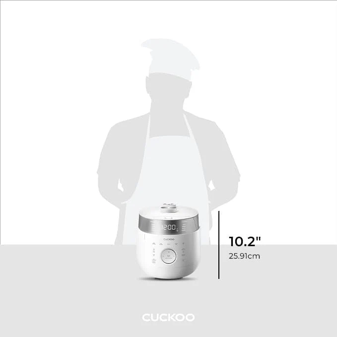 Small Stainless Steel Rice Cooker 6 Cups (Cooked), 12 Cups (Cooked) Induction Heating Dual Pressure, 16+ Menu Options (White)