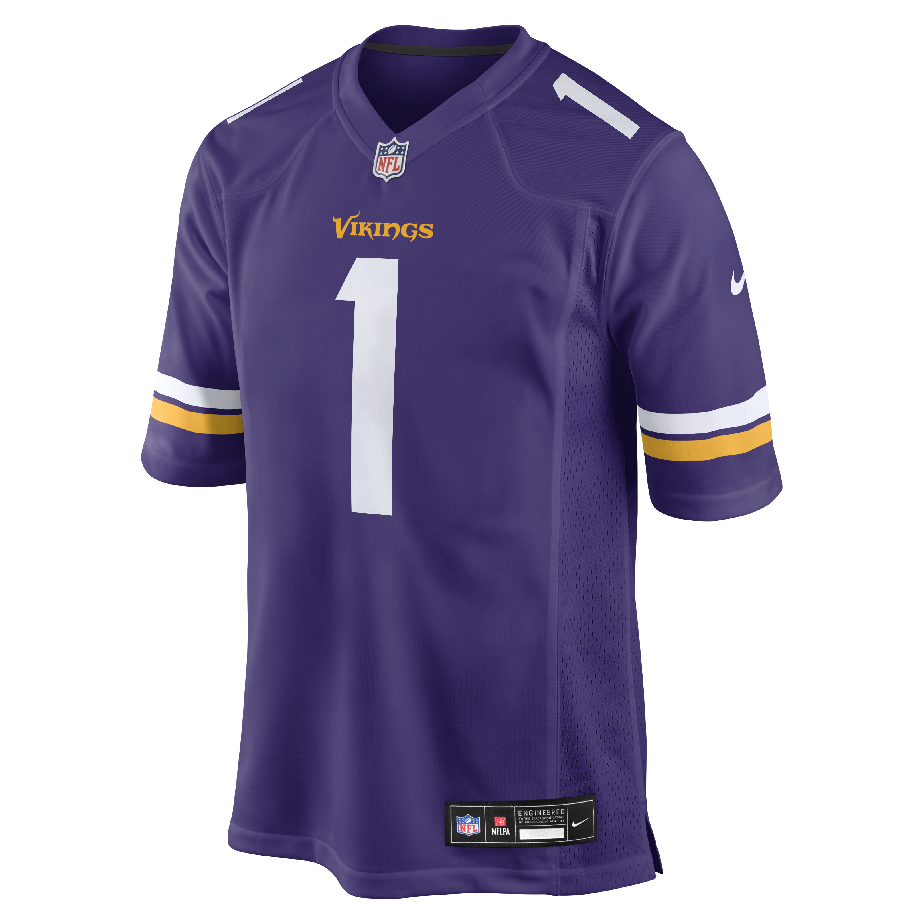 Number 1 Groom Minnesota Vikings Nike Game Jersey - Purple