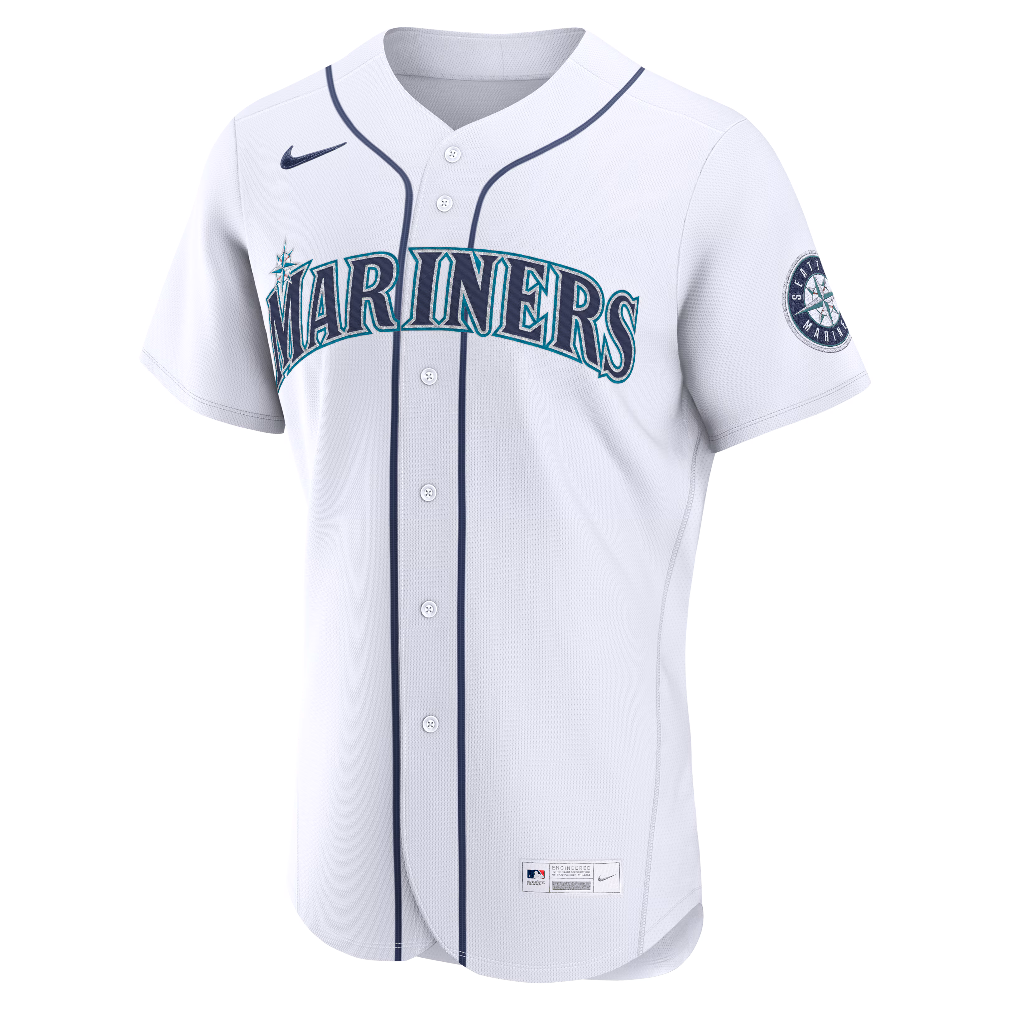Seattle Mariners Nike Home Authentic Custom Jersey - White