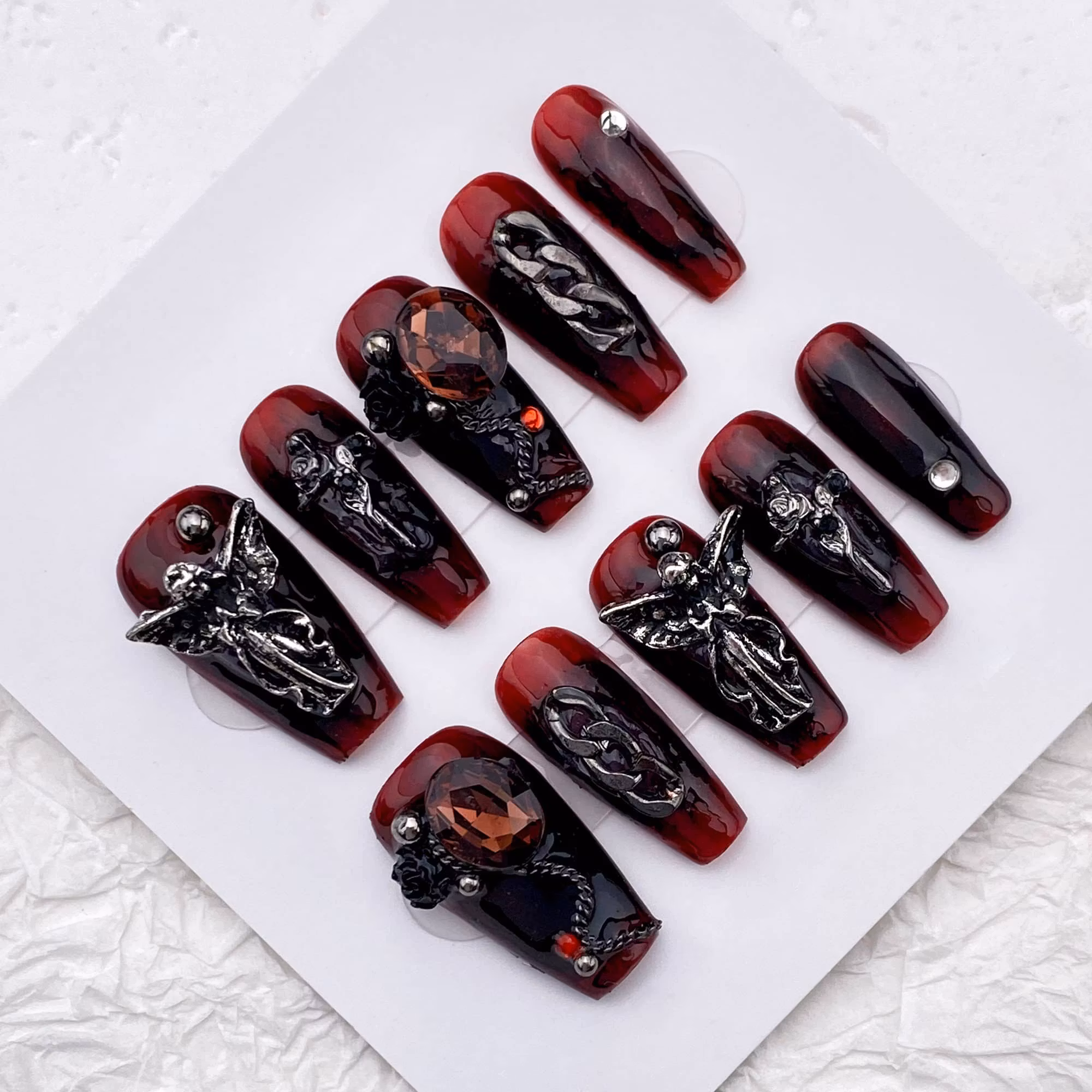 Vintage Gothic Angel Press On NailsVintage Gothic Angel Press On Nails - SAYEGIRLS