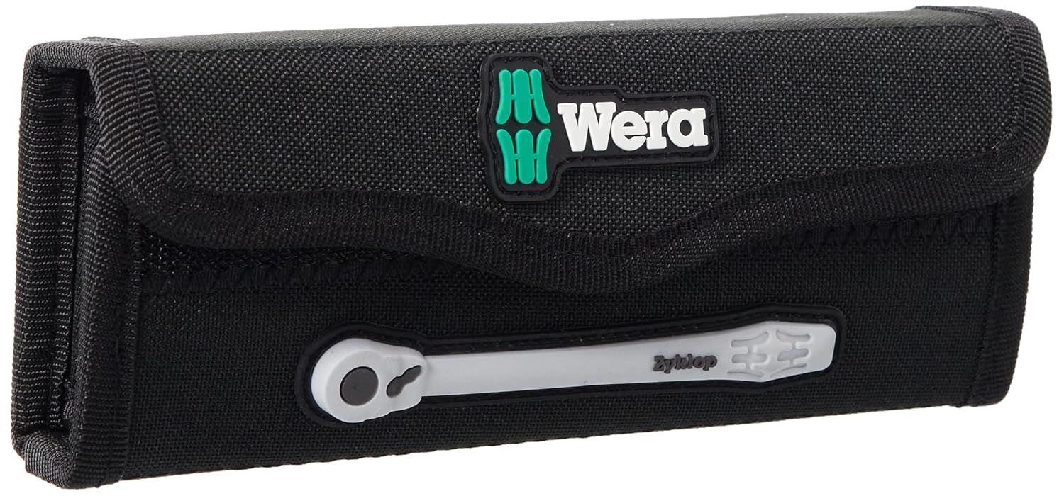 WERA 05004018001 8100 SA 8 Zyklop Metric Metal Ratchet Set with Switch Lever, 28 Piece, 1/4