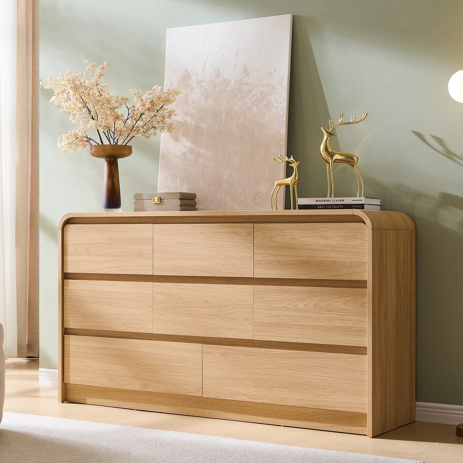 Aitjunz Modern 8 Drawers Dresser for Bedroom, 55