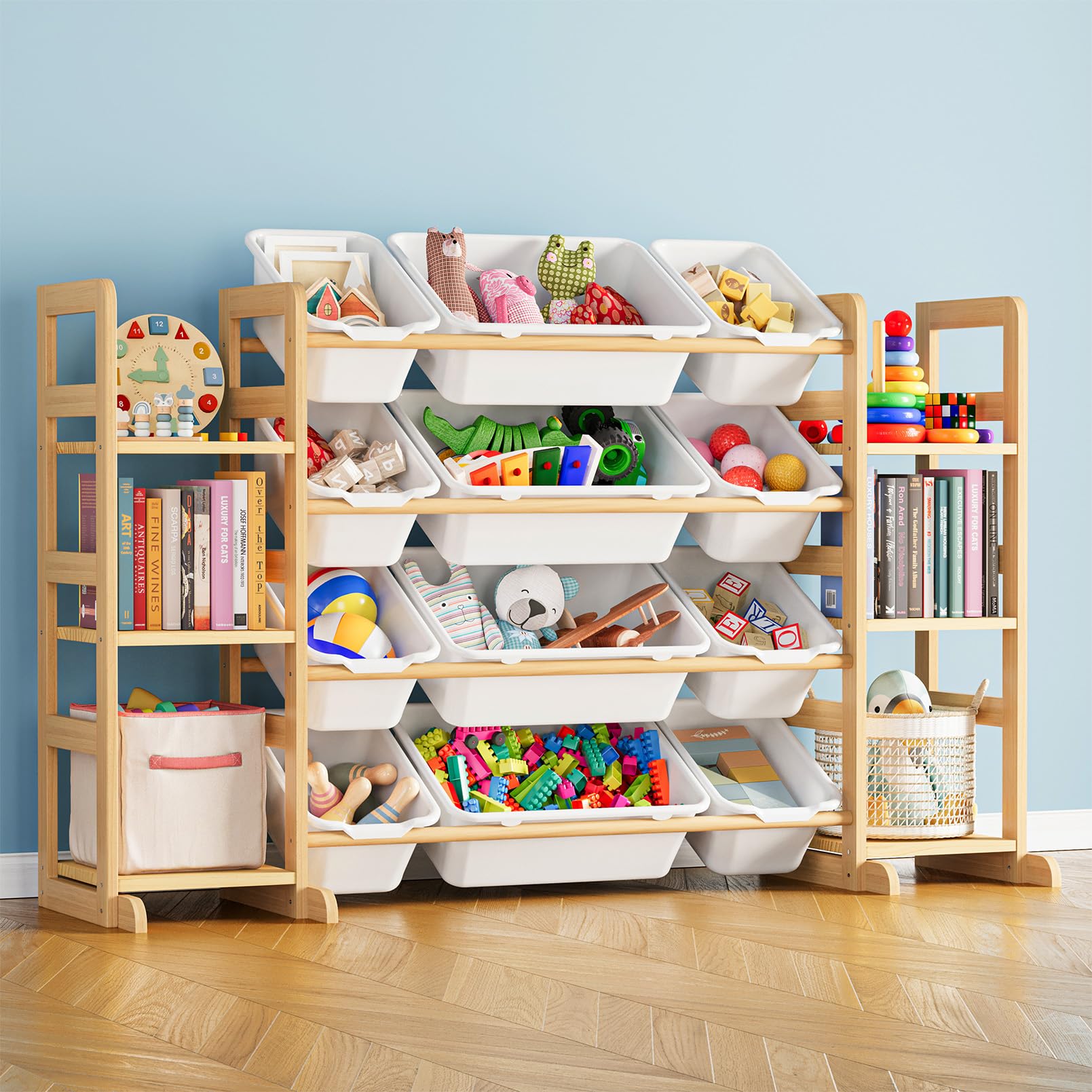 SPACEAID Toy Storage Organizer with 6 Shelves and 12 Bins
